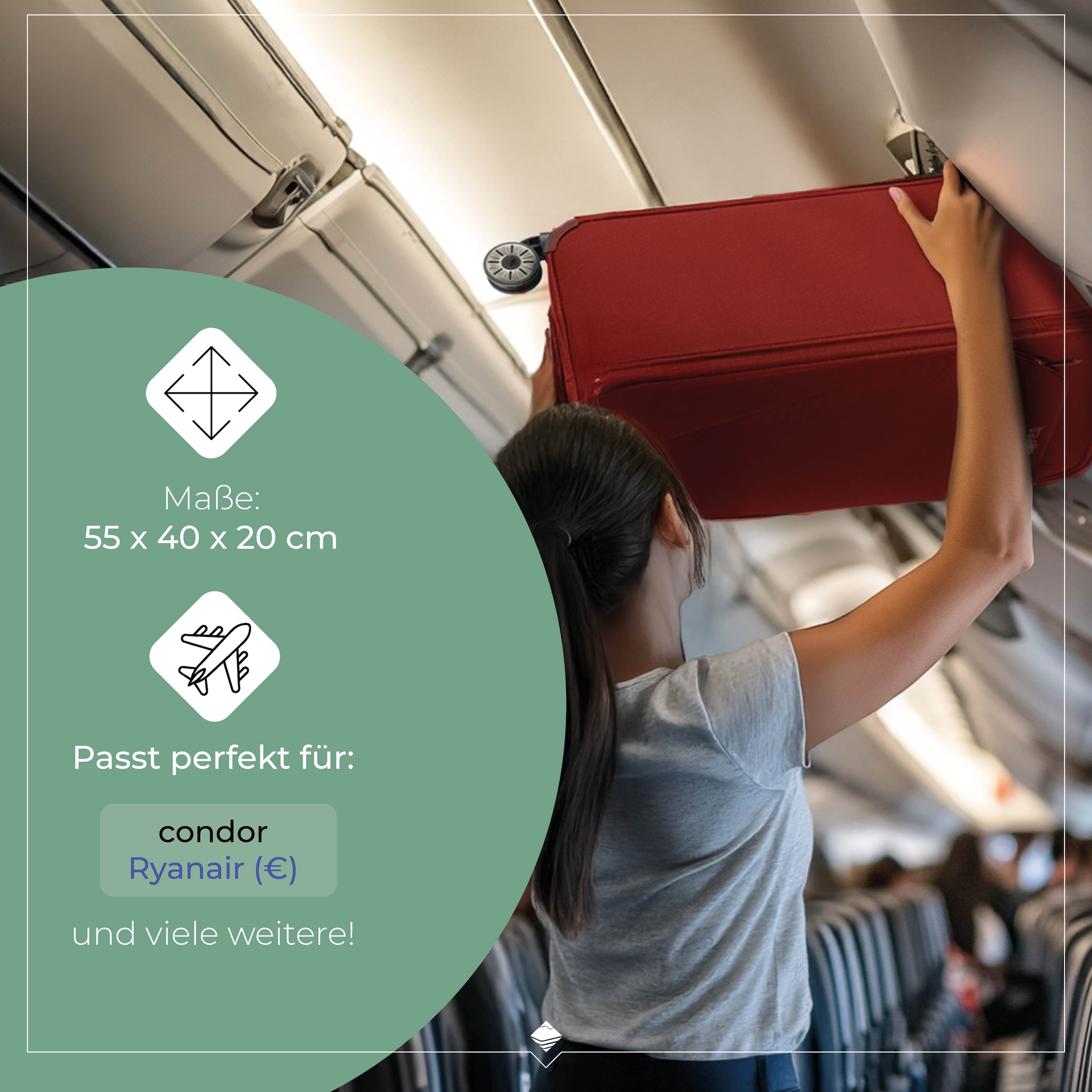 travelite Trolley pour bagages à main »JETPACK Multi Light 4 Cabin, konzipiert für Condor & Ryanair« 37 litre 4 Rollen Valise souple cabine pour la plupart des compagnies aériennes courantes