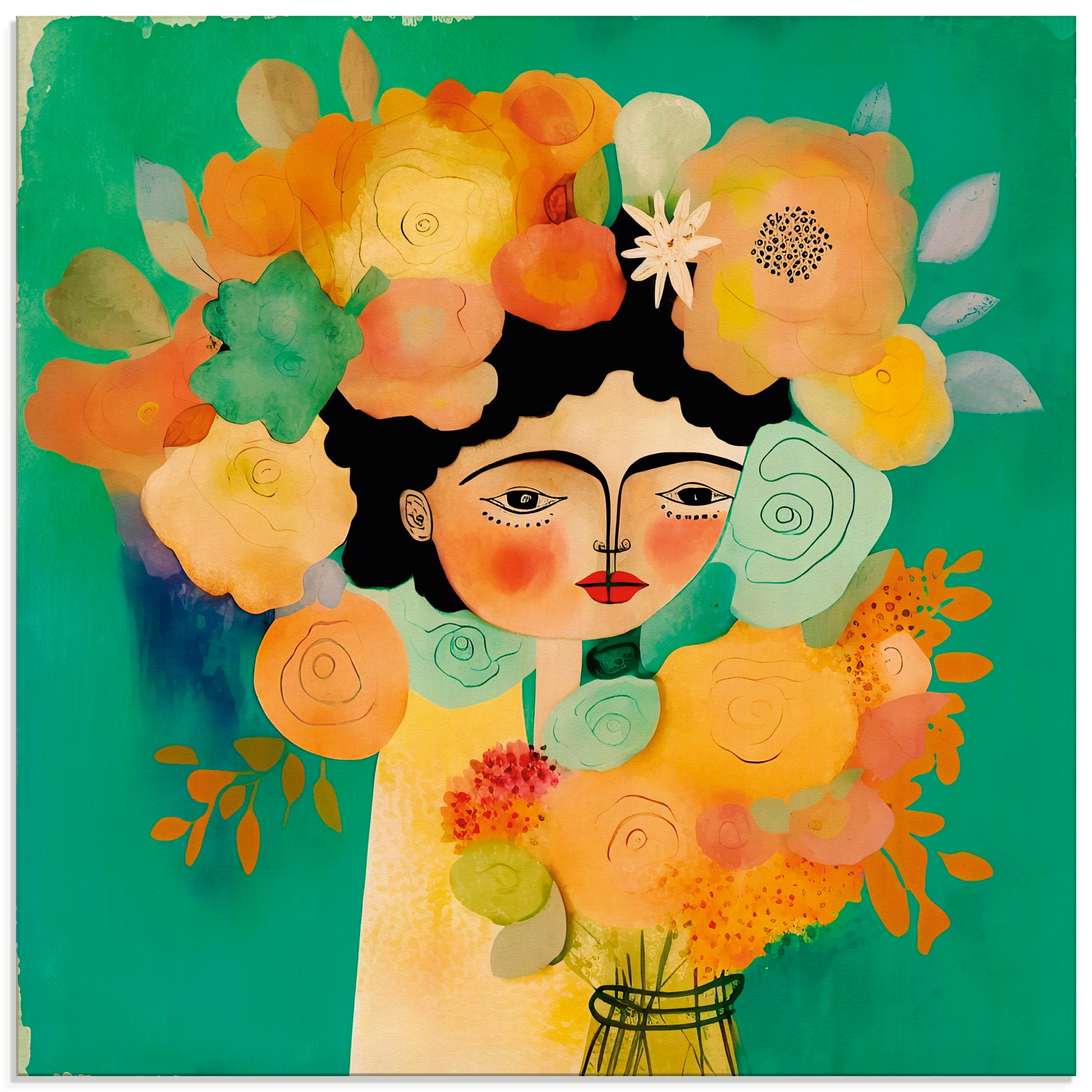 Image of Artland Glasbild "Das Flüstern der Blüte" Bilder von Frauen 1 Stk. tlg. in verschiedenen Grössen
