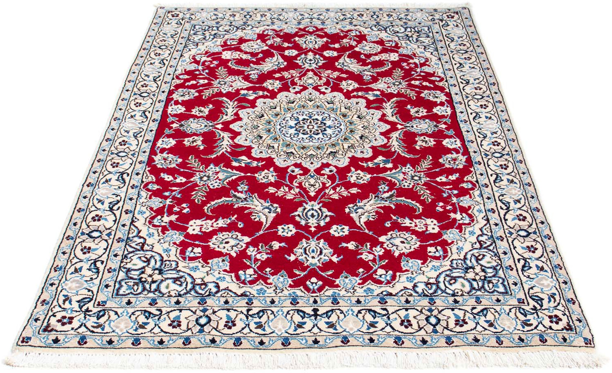 Image of morgenland Orientteppich »Perser - Nain - Royal - 170 x 108 cm - rot«, rechteckig, 10 mm Höhe, Wohnzimmer, Handgeknüpft, Einzelstück mit Zertifikat bei Ackermann Versand Schweiz