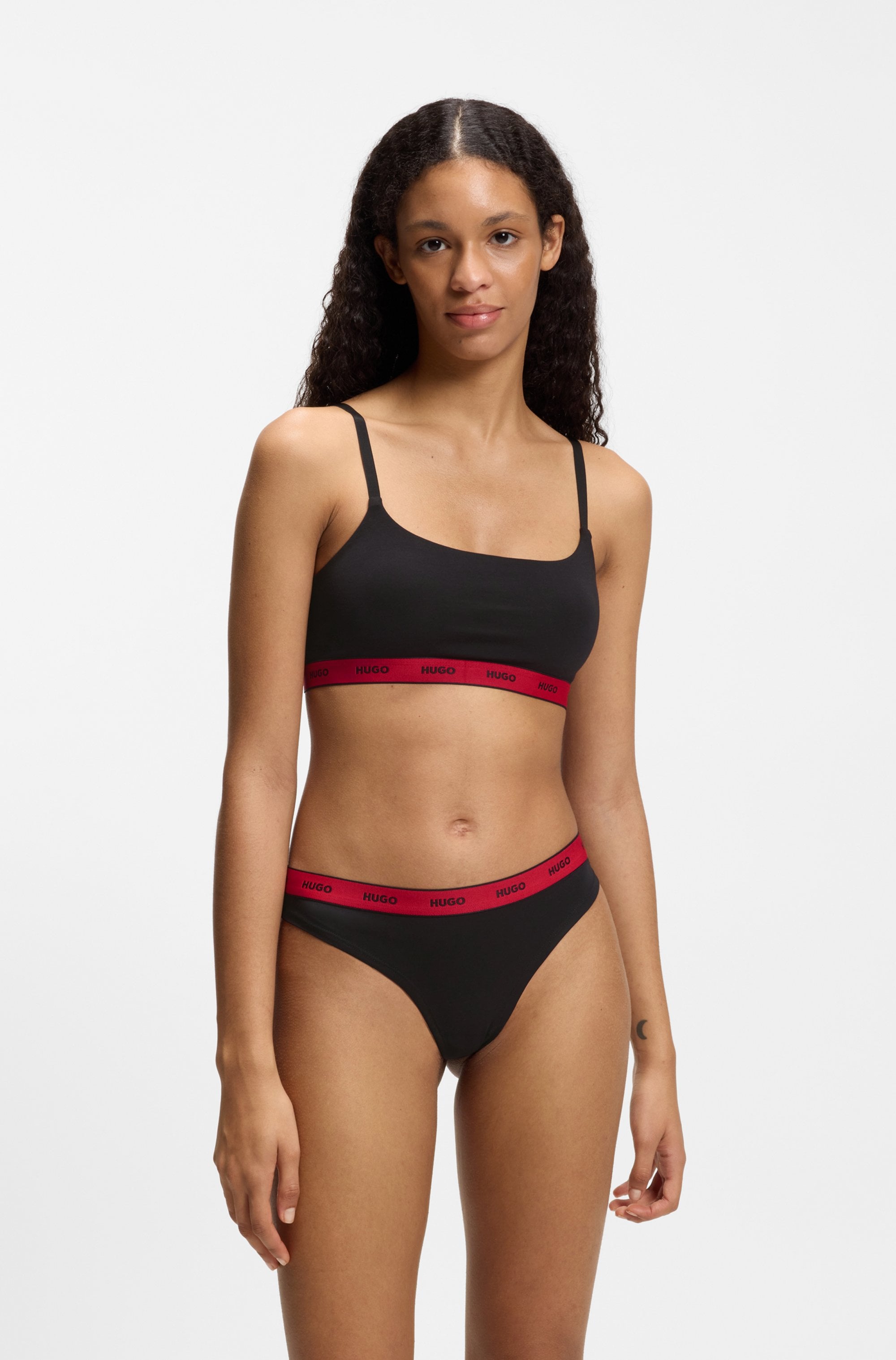 HUGO Underwear String »TRIPLET THONG DESIGN« 3 cuis wiederholendes Logo am Bund