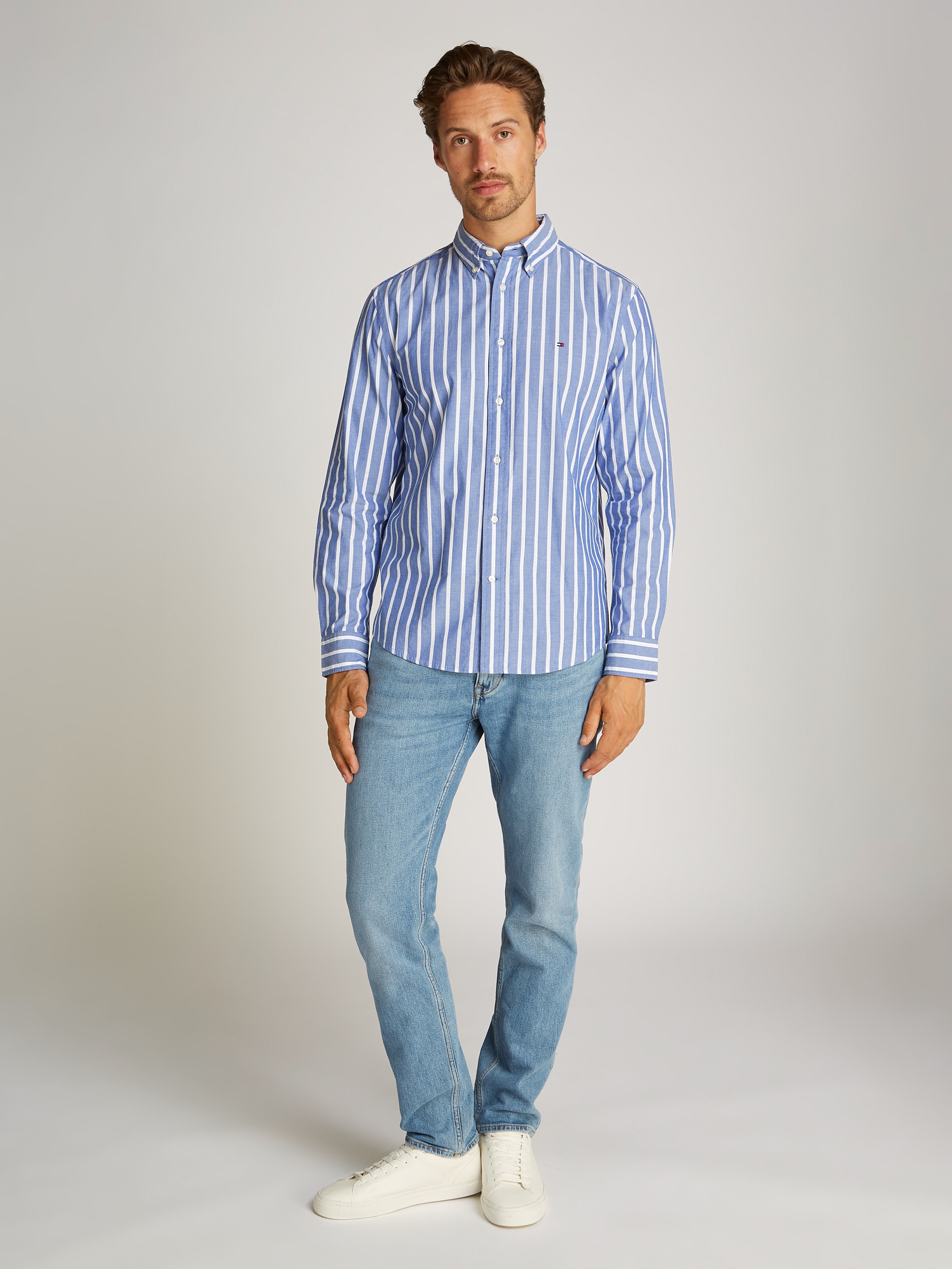 Tommy Hilfiger Businesshemd »FLEX POPLIN NAUTICAL STP SHIRT«