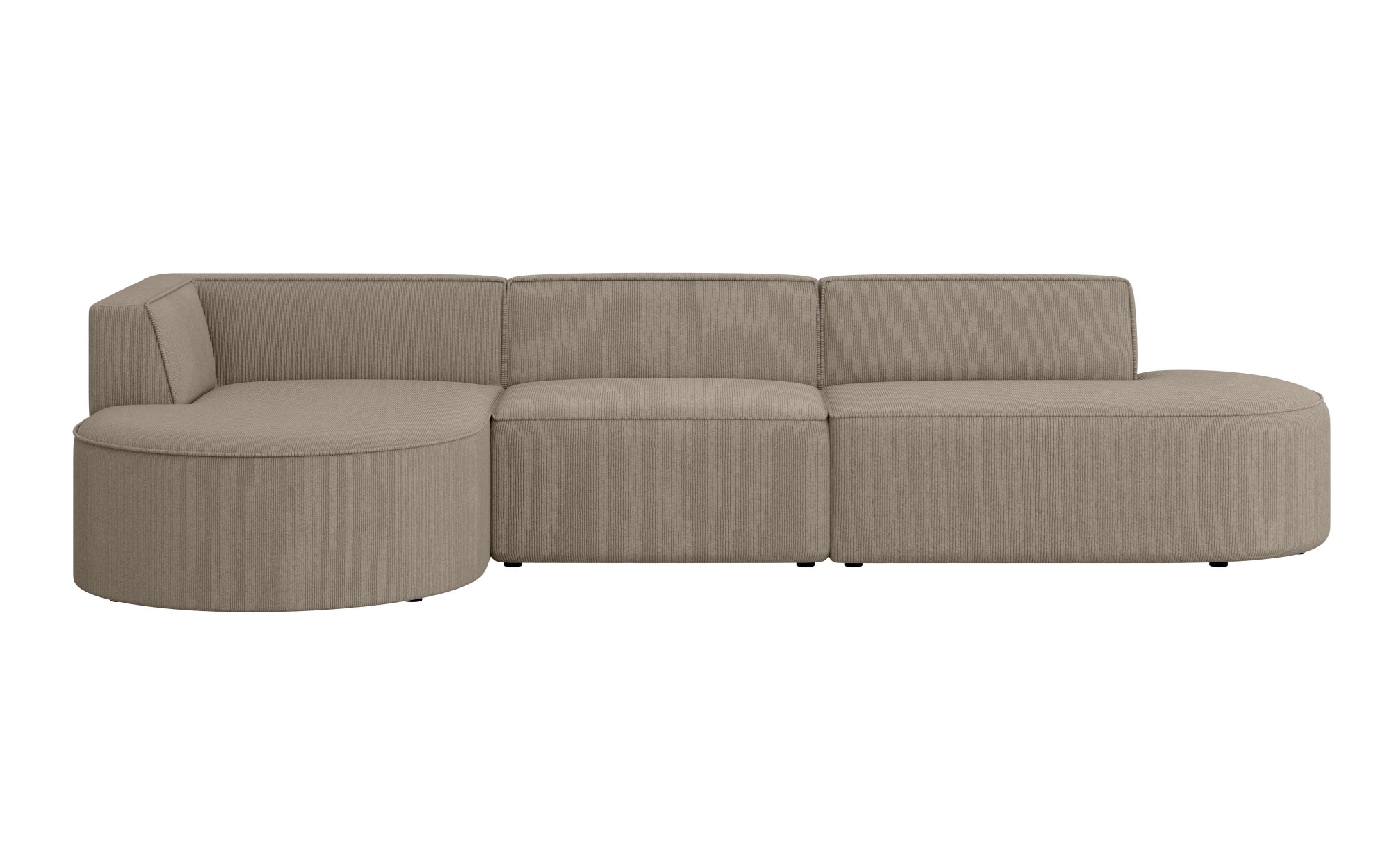 GOODproduct Ecksofa »EIVIND Designer Sofa mit Ottomane rechts/links, B/T/H: 343/159/72 cm« L-Form mit Wellenunterfederung, auch in Feincord und Bouclé