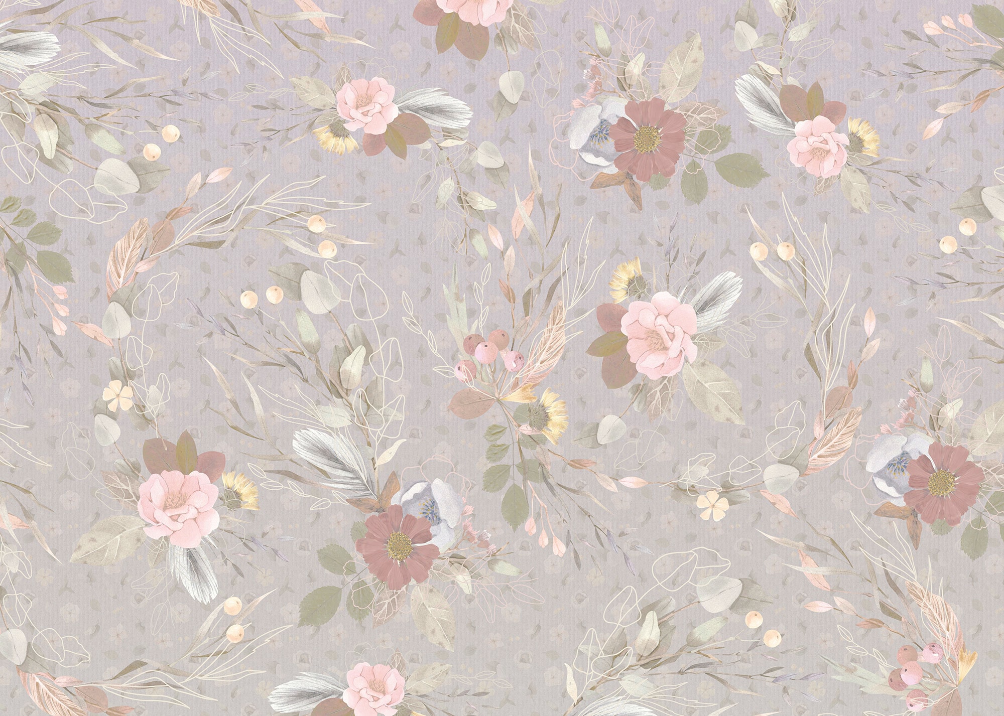 Image of Komar Vliestapete "Digitaldruck Vlies - Endless Spring - Grösse 350 x 250 cm" bedruckt glatt Wohnzimmer, Schlafzimmer