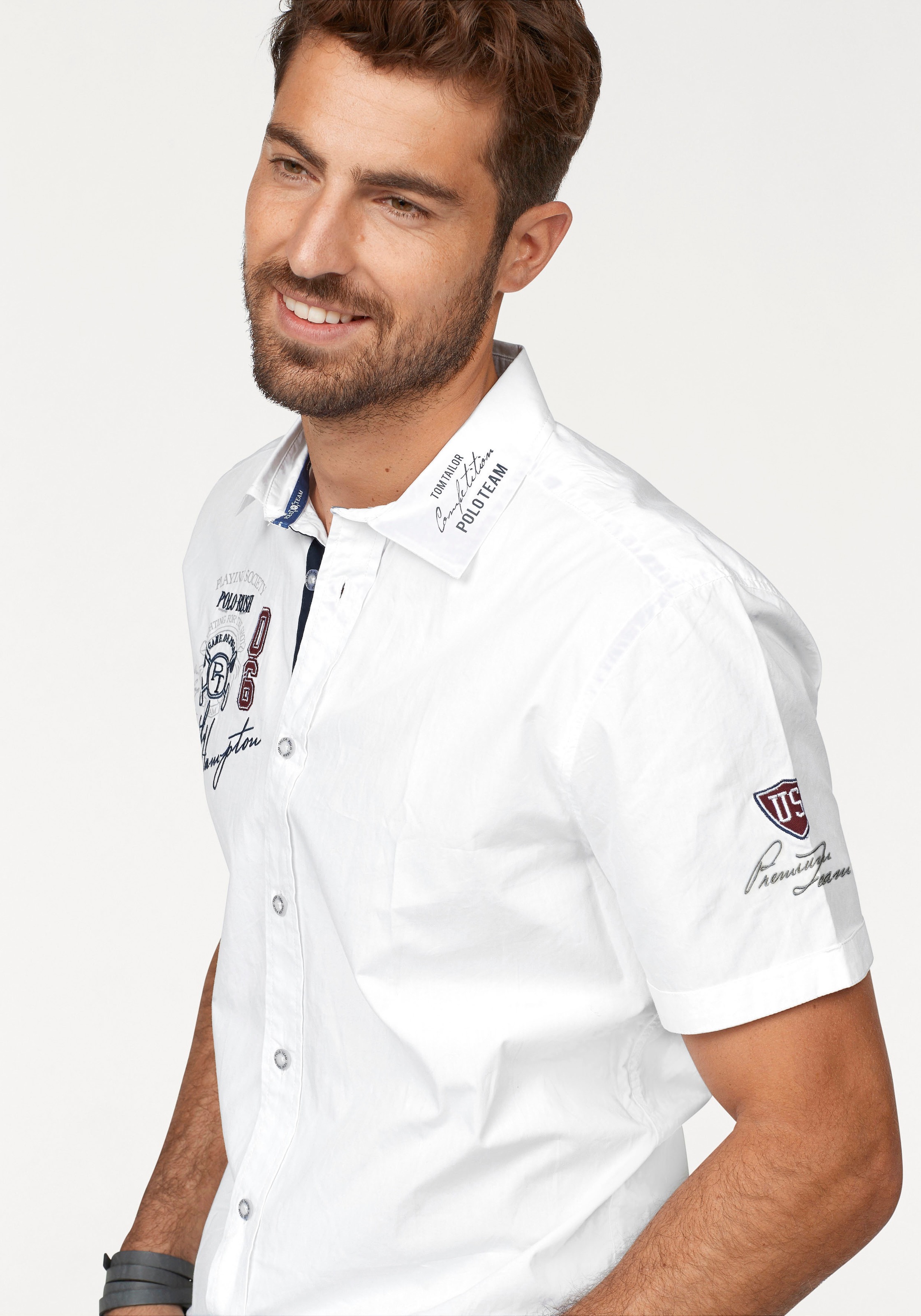 Image of TOM TAILOR Polo Team Kurzarmhemd, mit Stickerei und Print bei Ackermann Versand Schweiz