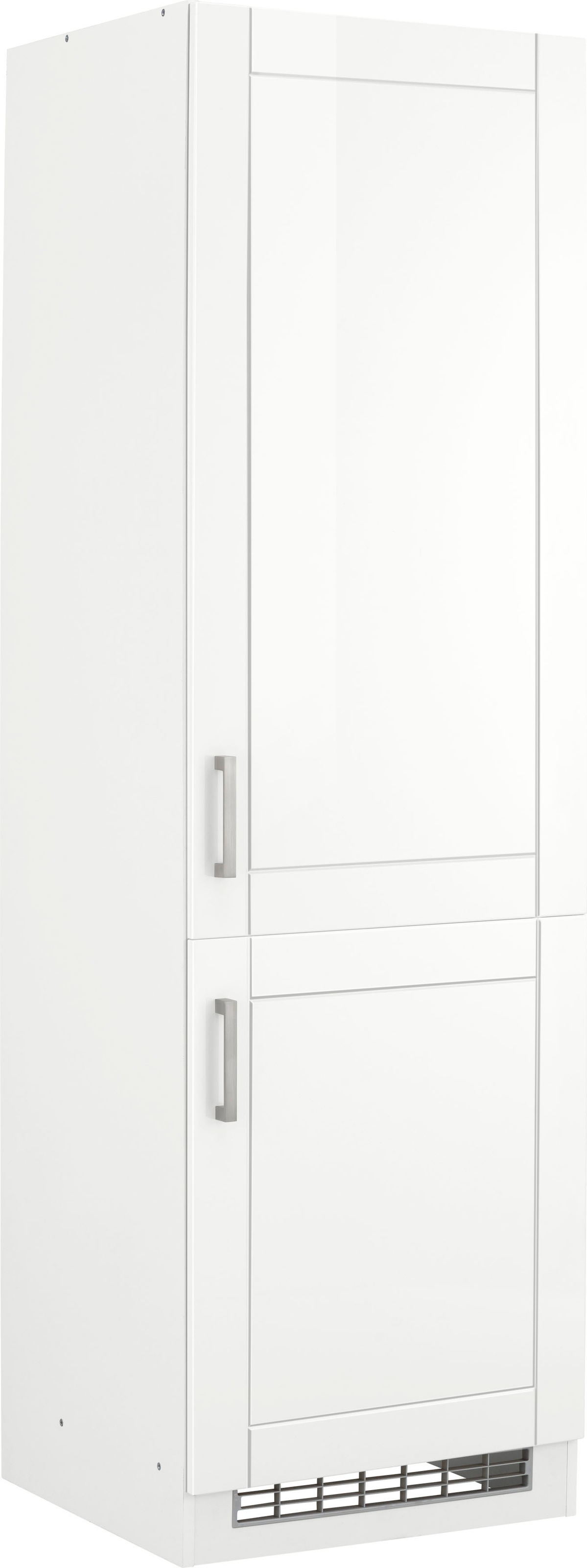 Image of KOCHSTATION Kühlumbauschrank "KS-Tinnum" 60 cm breit, 200 cm hoch, Metallgriffe, mit Nischenmass 178 cm