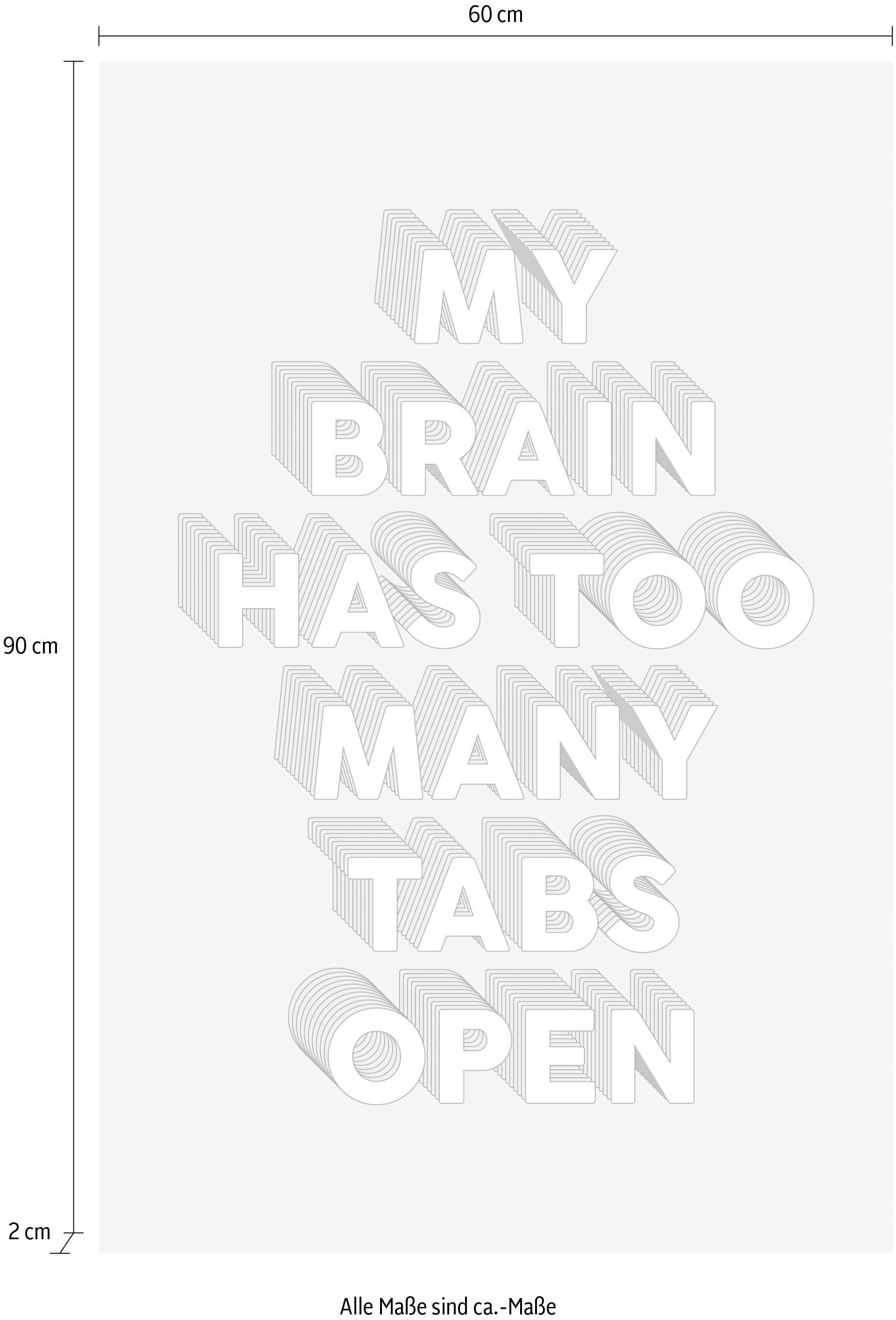 queence Leinwandbild »Spruch Brain« Kunst | Modern | Schriftzug | Sprüche & Texte Premium-Leinwandstoff, Handarbeit aus Deutschland