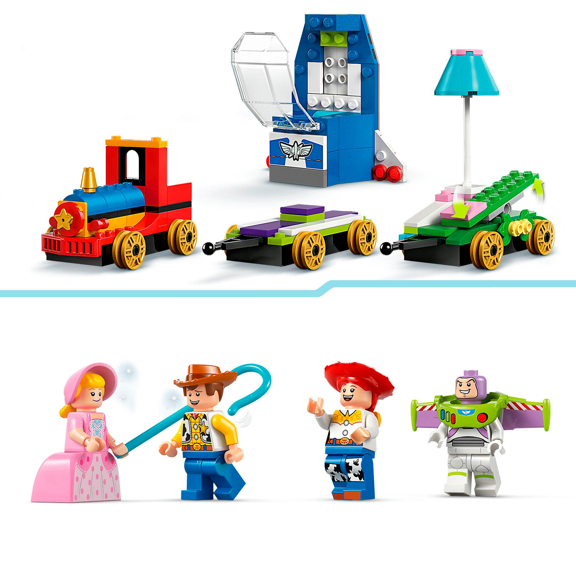 LEGO® Konstruktionsspielsteine »Partyzug und das Auto RC aus Toy Story (43264), LEGO Disney Pixar« Made in Europe