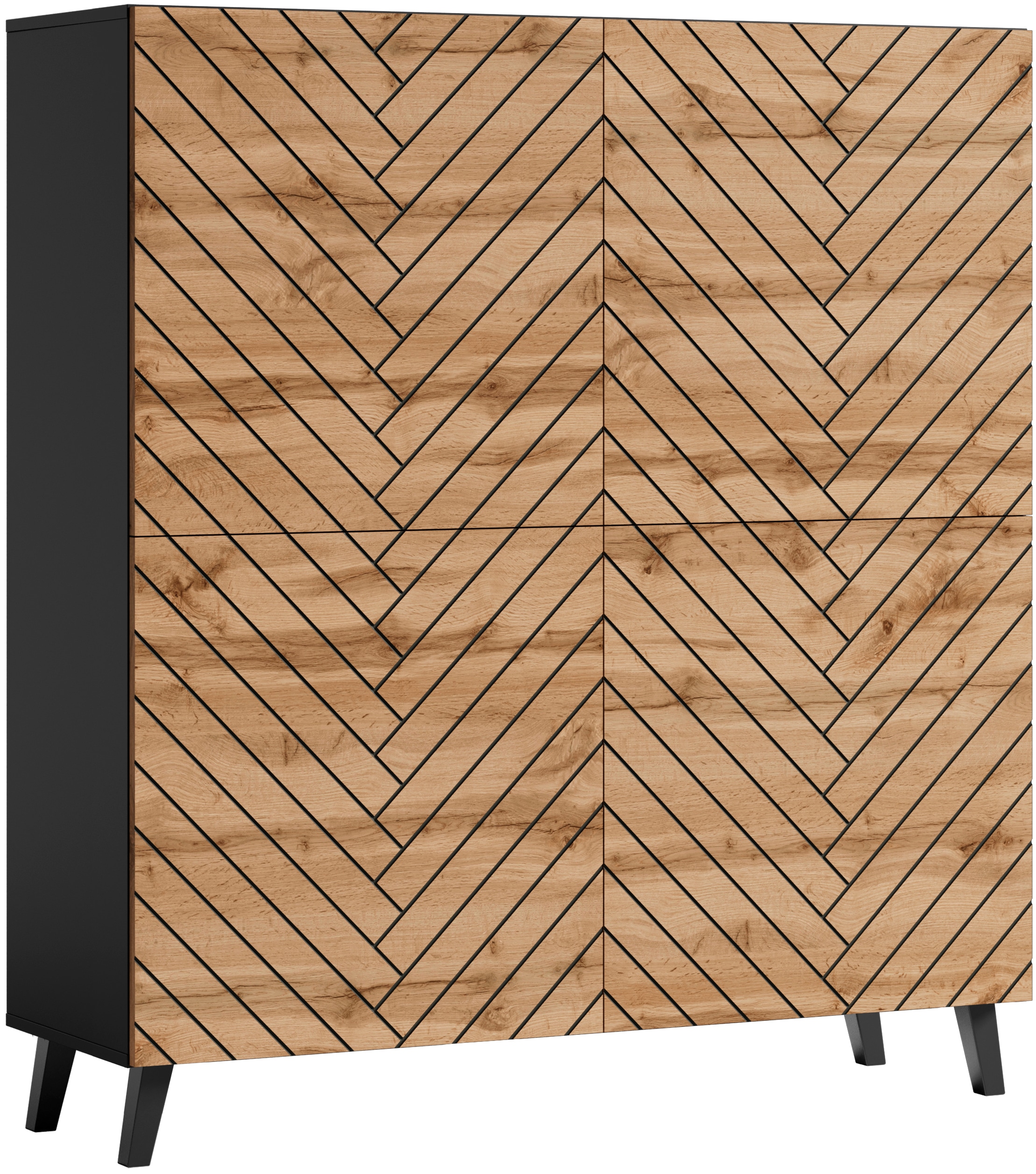 Home affaire Buffet haut »Phuket, Front MDF« commode moderne avec 4 portes et 8 compartiments, largeur 120 cm