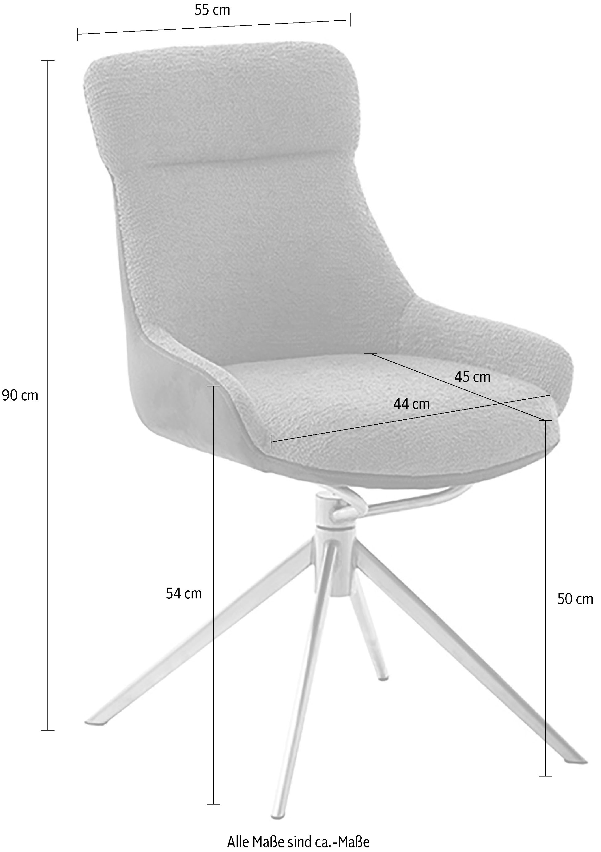 MCA furniture Esszimmerstuhl, Feingewebe, (2er-Set), drehbar 360°, Dreh- & Schwingfunktion, Sitzhöhe ca. 50 cm