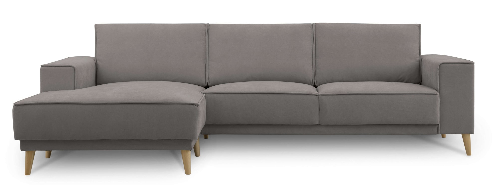 GOODproduct Ecksofa »Oland Skandi, weicher Chenille-Stoff« L-Form, 280 cm, Wellenunterfederung, Skandi-Design, Massivholzfüsse