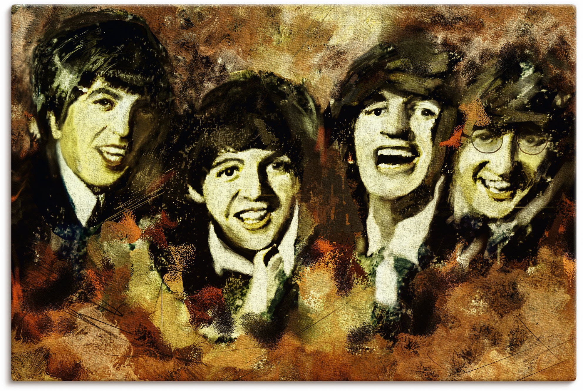 Image of Artland Leinwandbild "Beatles" Bilder von berühmten Musikern 1 Stk. tlg. auf Holzrahmen gespannt