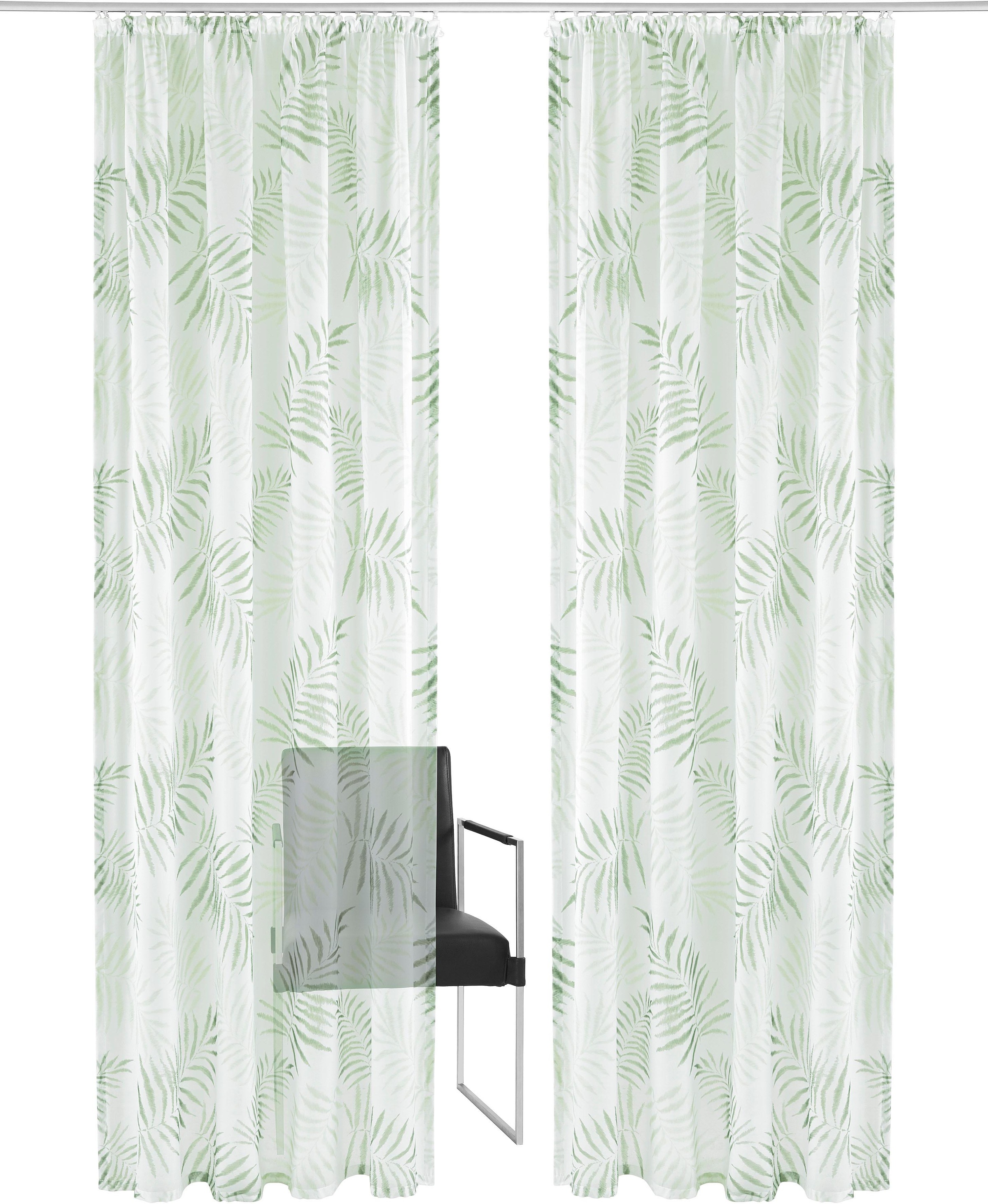 Image of GOODproduct Gardine "Paula" Kräuselband 1 Stk. tlg. Halbtransparent, Voile, Polyester