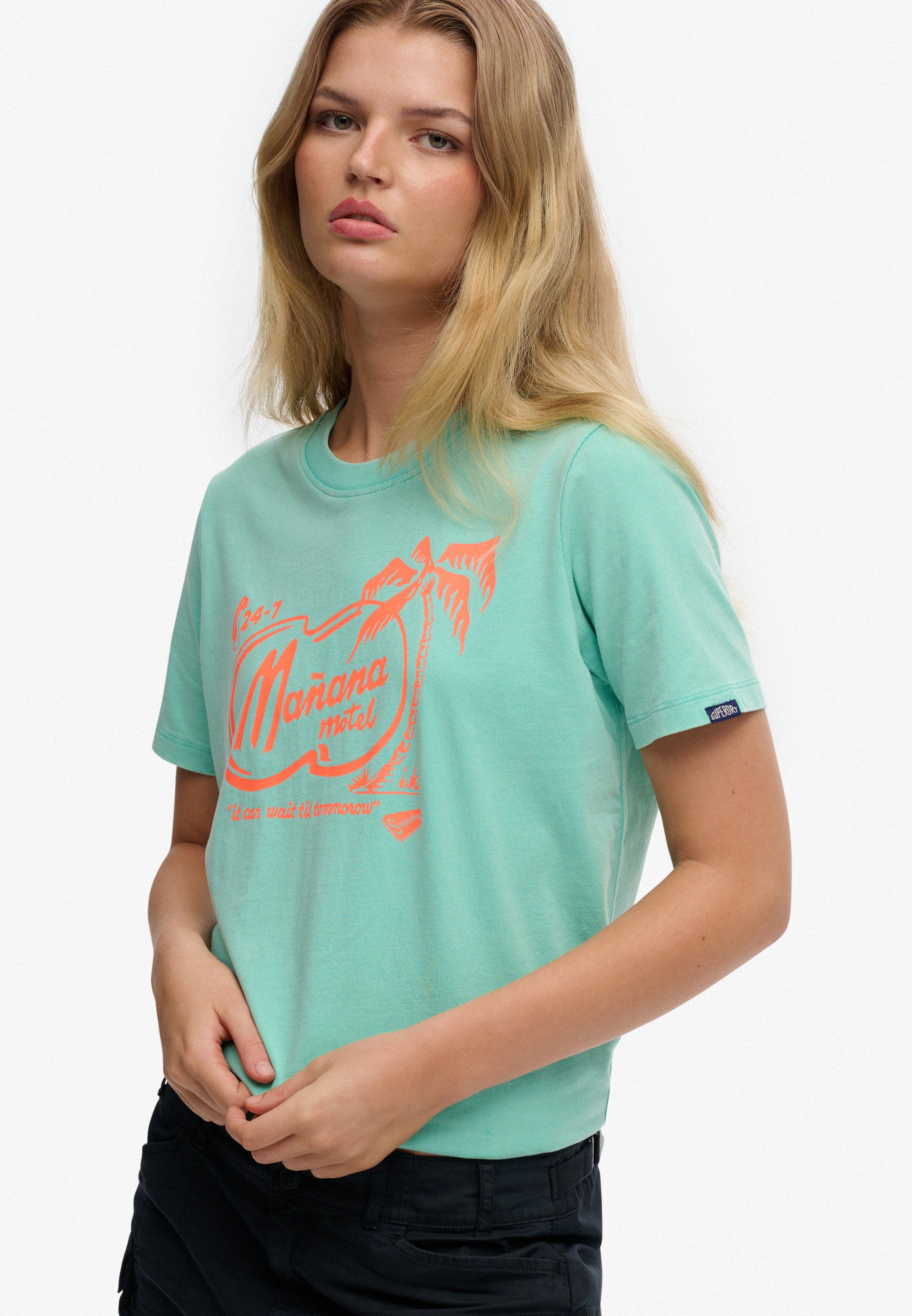 Superdry T-shirt imprimé »ROADSIDE TRADE RELAXED TEE« en coton jersey simple, Relaxed Fit, manches courtes