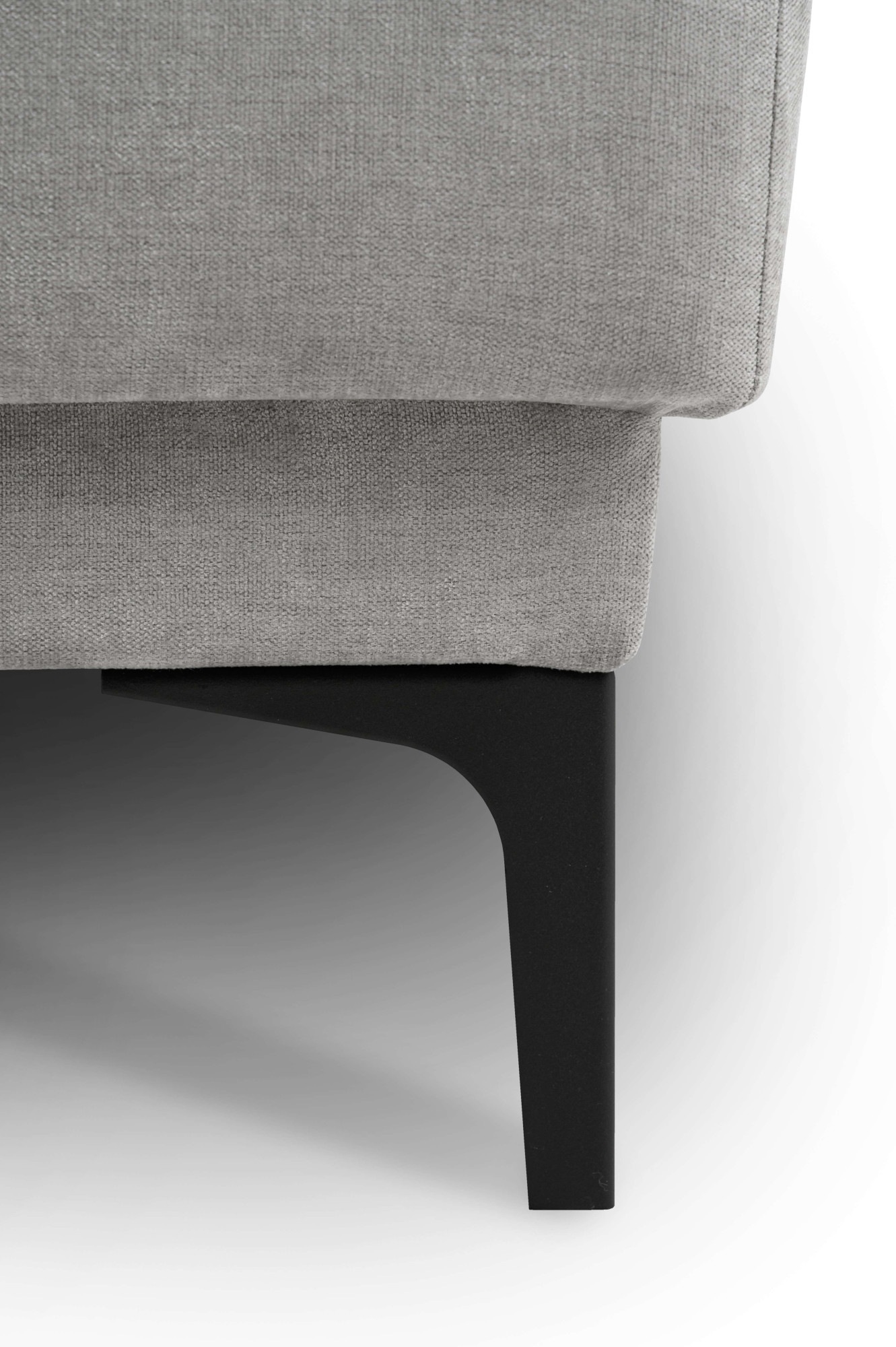 Places of Style Ecksofa »Polsterecke Oland, Struktur, Flachgewebe, Luxus-Microfaser, Boucle«, L-Form, 289 cm, Wellenunterfederung, Skandi-Design, Metallfüsse