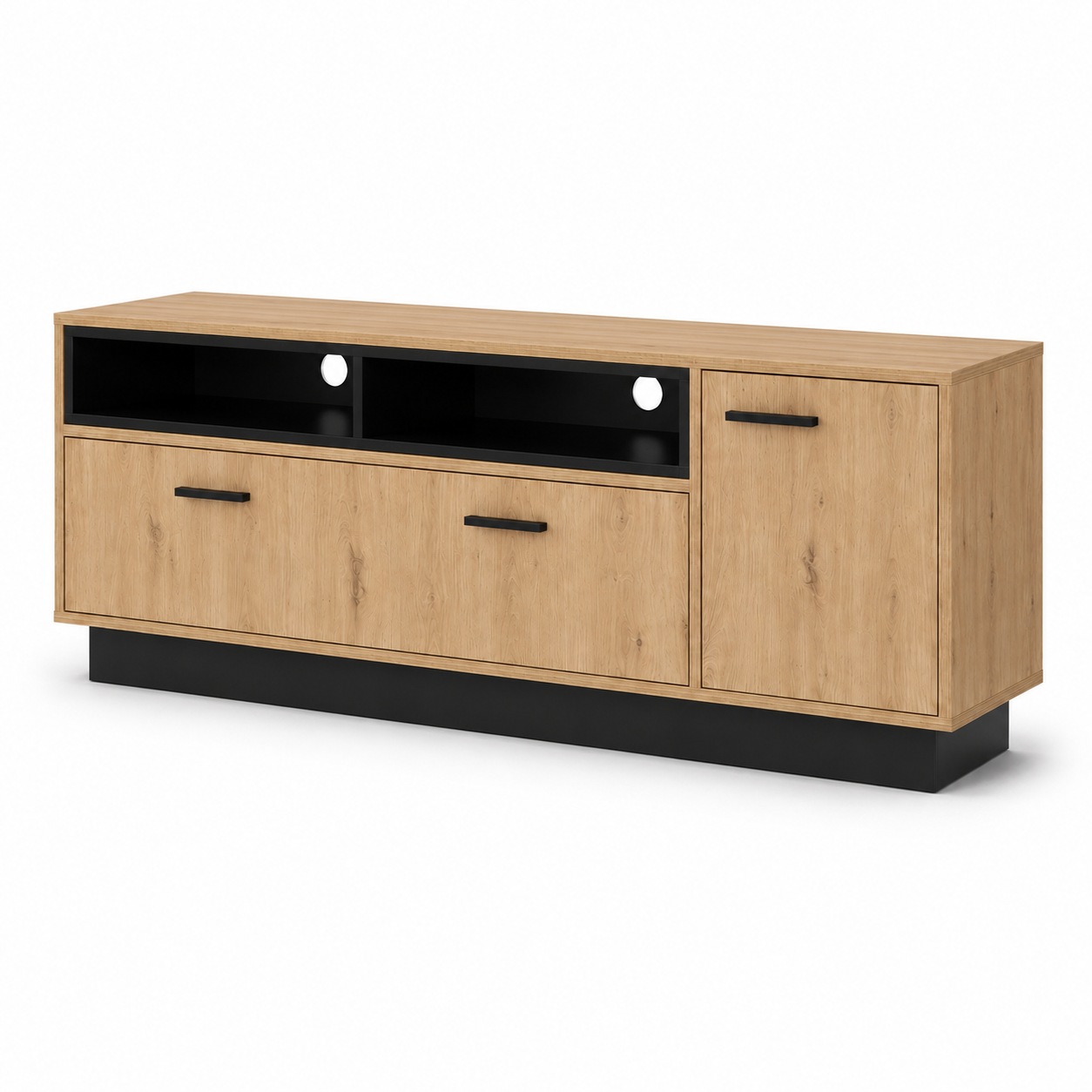 Image of GOODproduct Lowboard "Malme TV-Board, TV-Kommode, TV-Schrank, TV-Möbel, Breite 160 cm" Viel Stauraum durch offene Fächer & geschlossene Türen