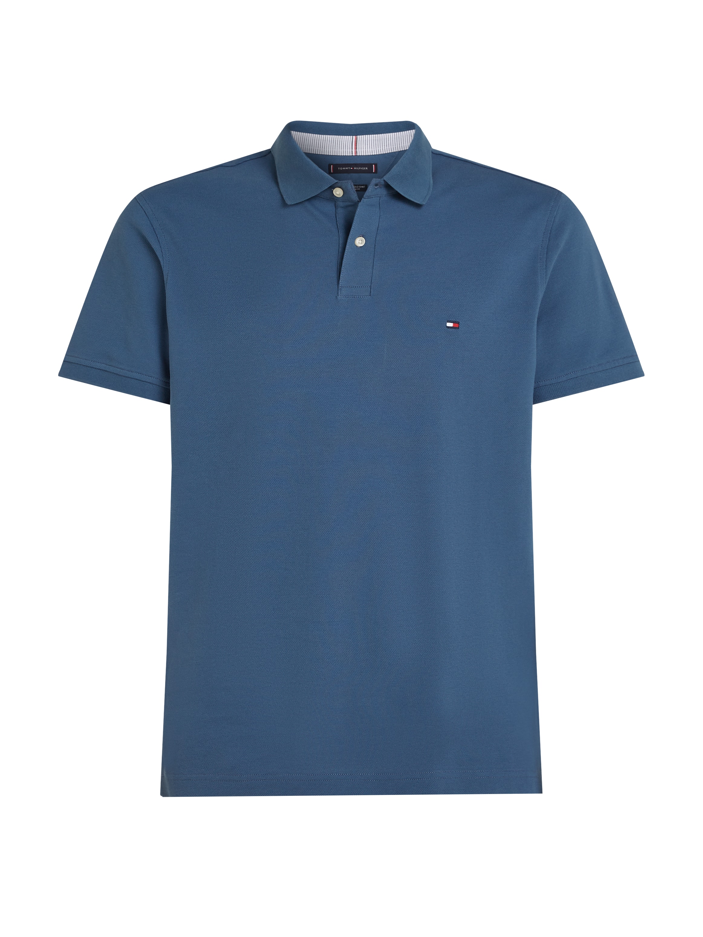 Tommy Hilfiger Polo »1985 REGULAR POLO mit Kontraststreifen und Knopfleiste« unifarben, sportlich, regular fit, Baumwollmix, Polokragen