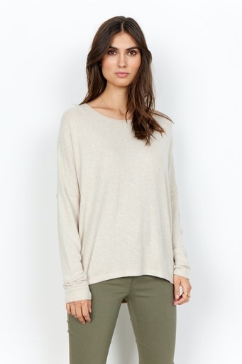 Image of soyaconcept Rundhalsshirt "SC-BIARA 1" bequemer Pullover, elastische Viskose-Qualität in melierter Optik