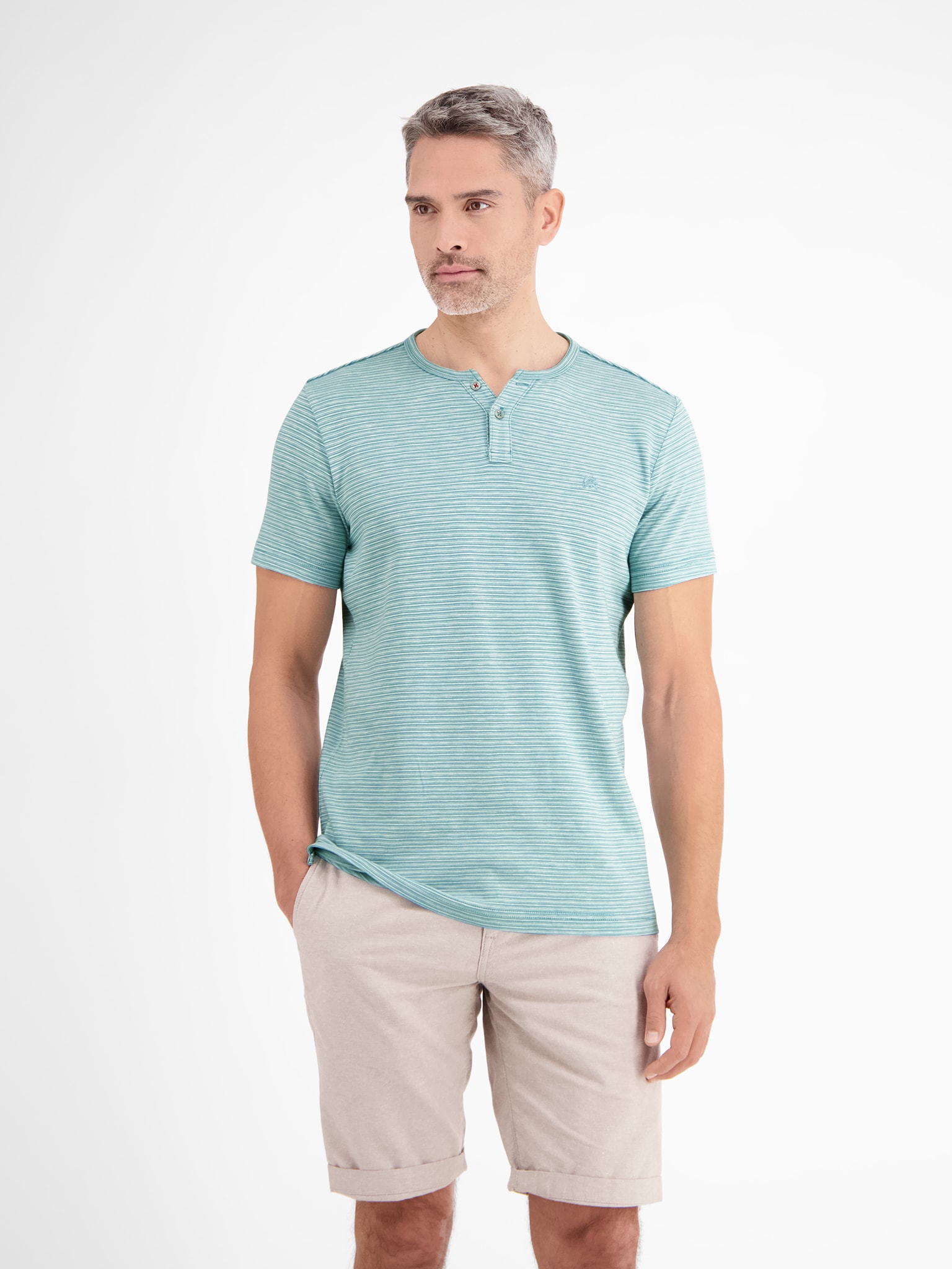 Image of LERROS T-Shirt mit Serafino Kragen