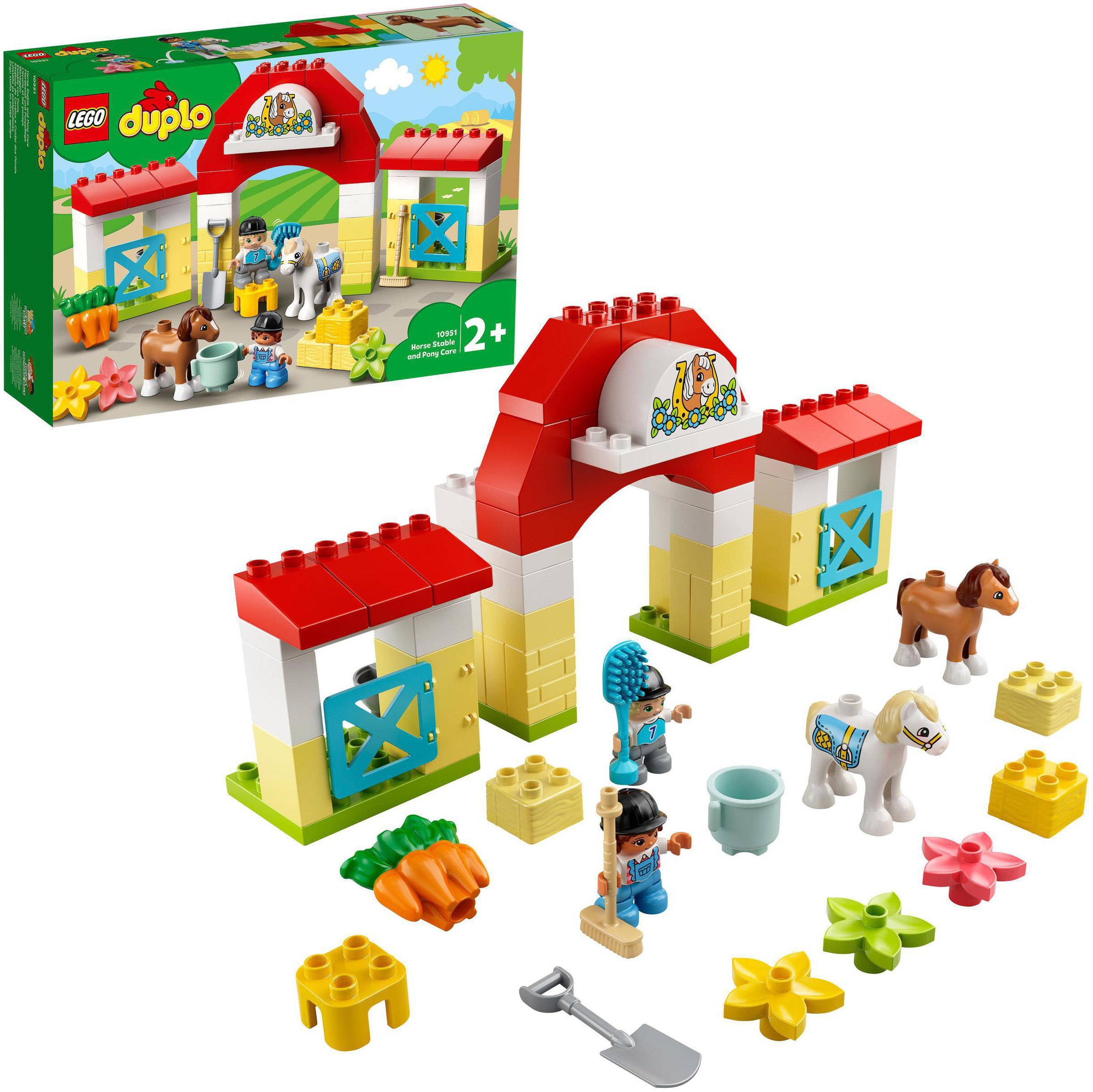 Image of LEGO® Konstruktionsspielsteine »Pferdestall und Ponypflege (10951), LEGO® DUPLO® Town«, (65 St.), Made in Europe bei Ackermann Versand Schweiz