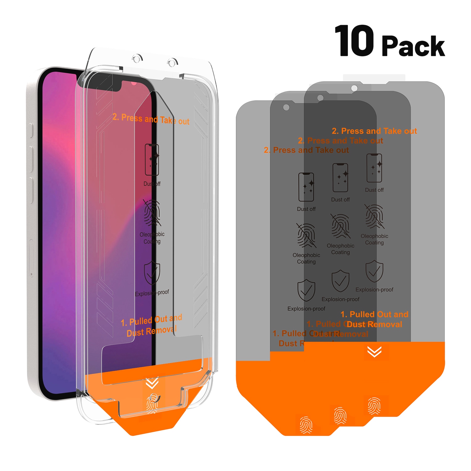 4smarts Displayschutzglas »Second Glass Privacy (10x) Service Kit für Apple iPhone 16e«, für Apple iPhone 16e, Displayschutzfolie, Schutzfolie, Bildschirmschutz, kratz- & stossfest
