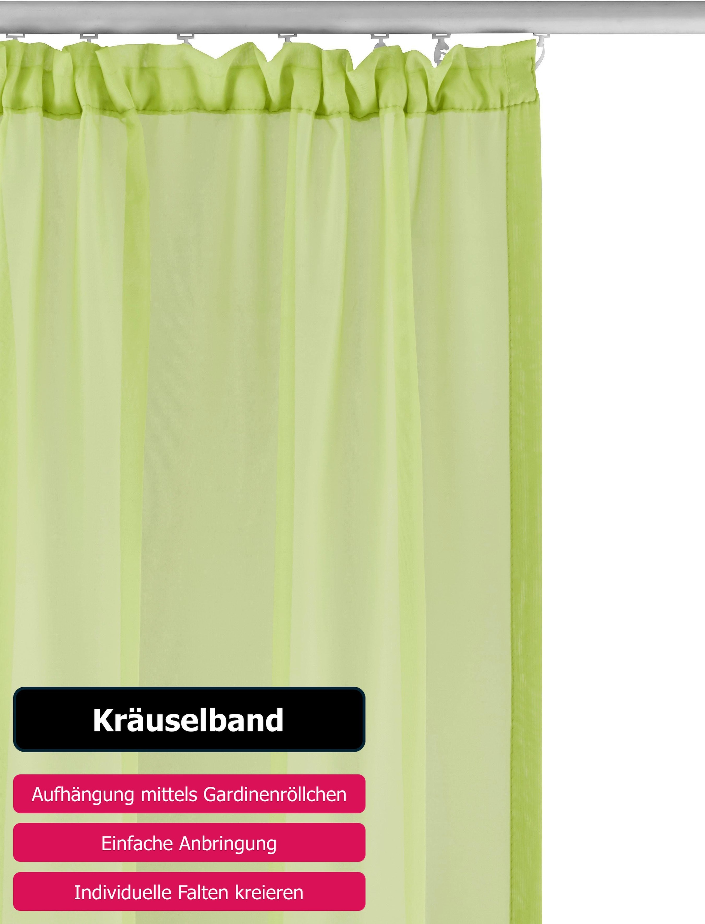 my home Gardine »XANA«, (1 St.), Voile, Bestseller, einfarbig, 1 Schal, pflegeleicht, unifarben