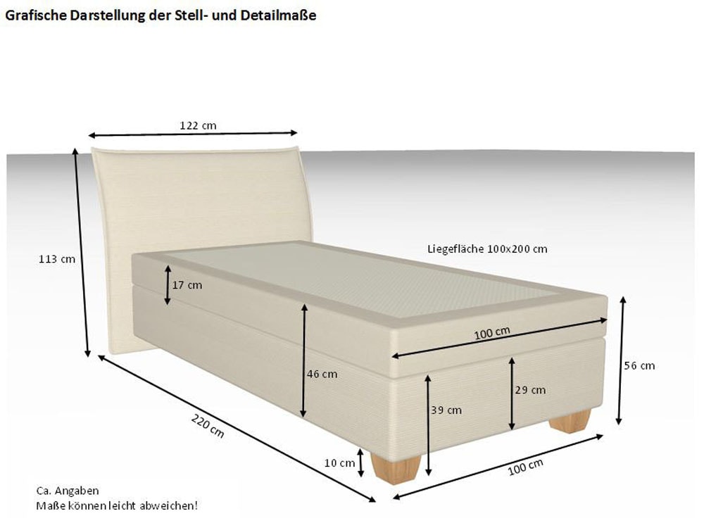 hapo Lit boxspring »Hana, in verschiedenen Breiten und Härtegraden erhältlich« Bett mit samtartigem Stoff bezogen, inkl. Topper