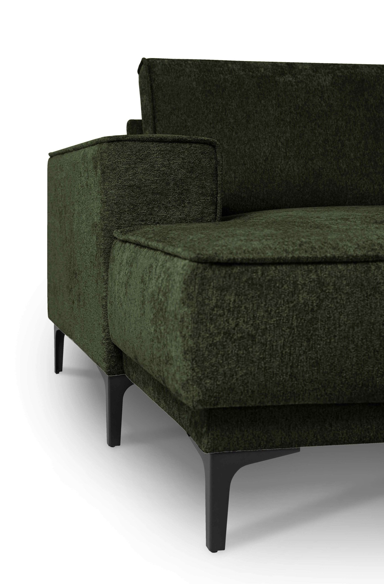 Places of Style Wohnlandschaft »XXL Sofa Oland, Struktur, Flachgewebe, Luxus-Microfaser, Boucle«, U-Form, 342 cm, Wellenunterfederung, Skandi-Design, Metallfüsse