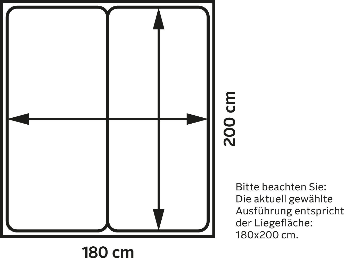 Westfalia Schlafkomfort Boxspringbett »Holland«, ohne Kopfteil, frei im Raum stellbar