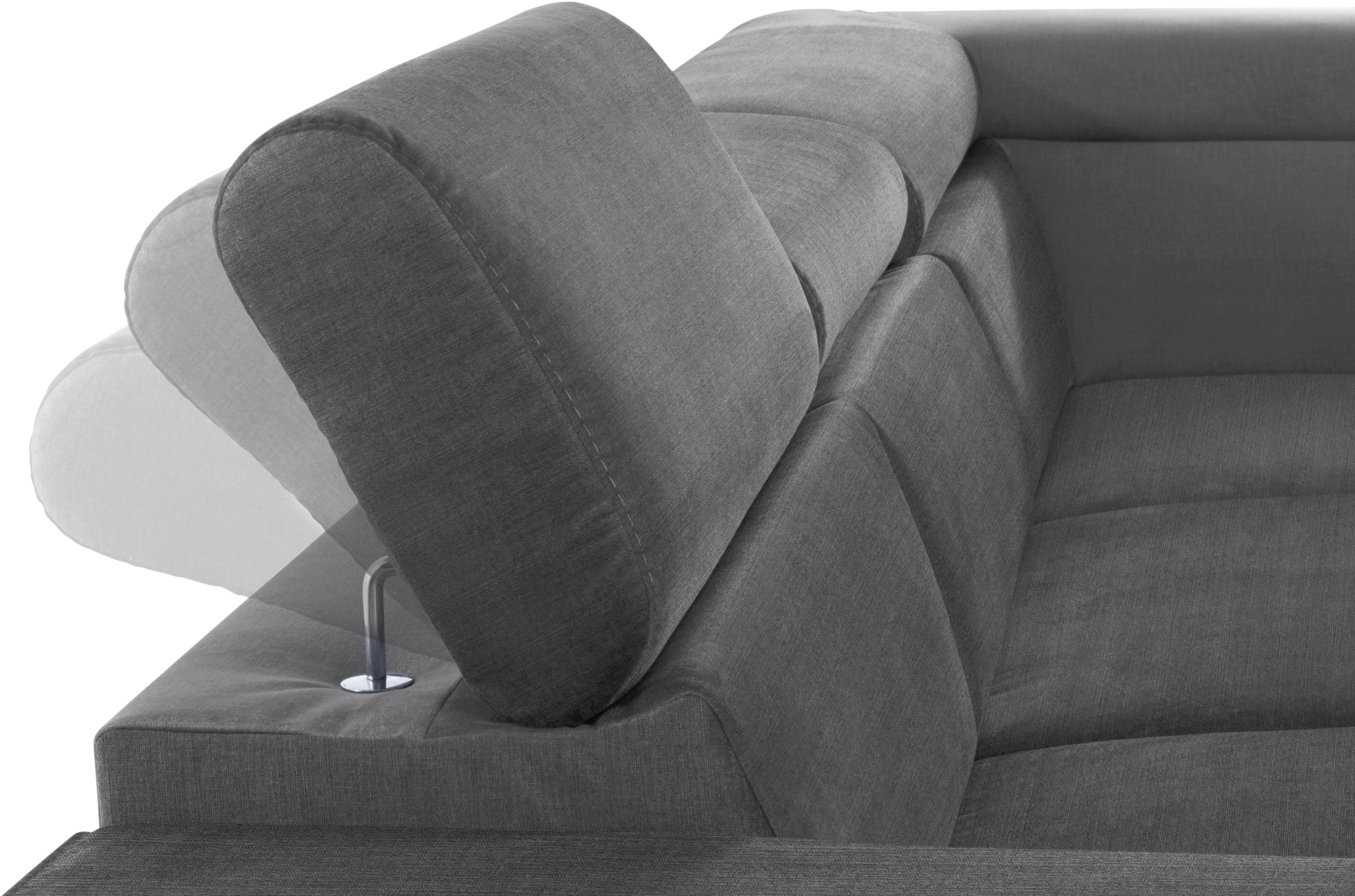 COTTA Ecksofa »Morven L-Form«, Kopfteilverstellung, wahlweise mit Bettfunktion und Bettkasten