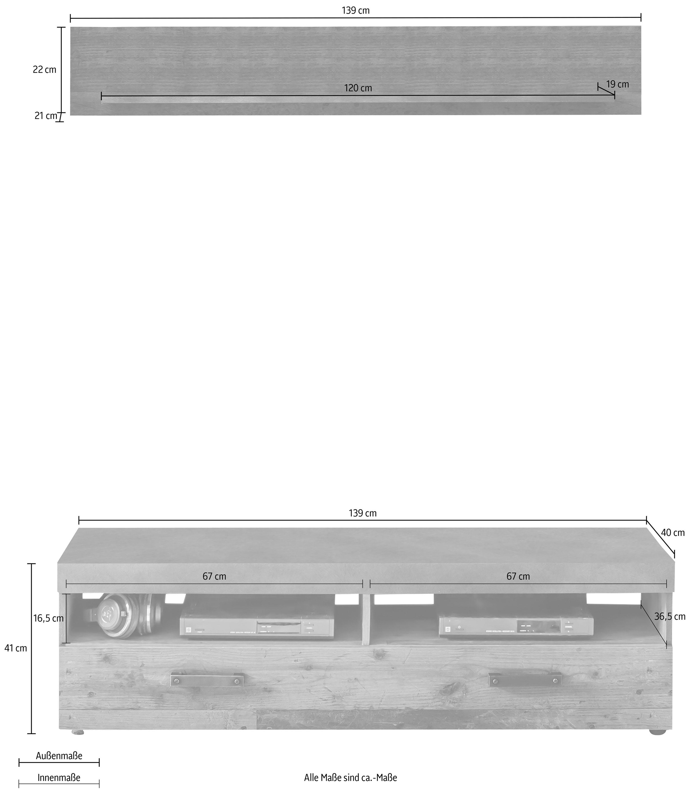 ♕ INOSIGN Wohnwand »Ilana«, moderner Industrial Style, Beleuchtung optional  versandkostenfrei auf