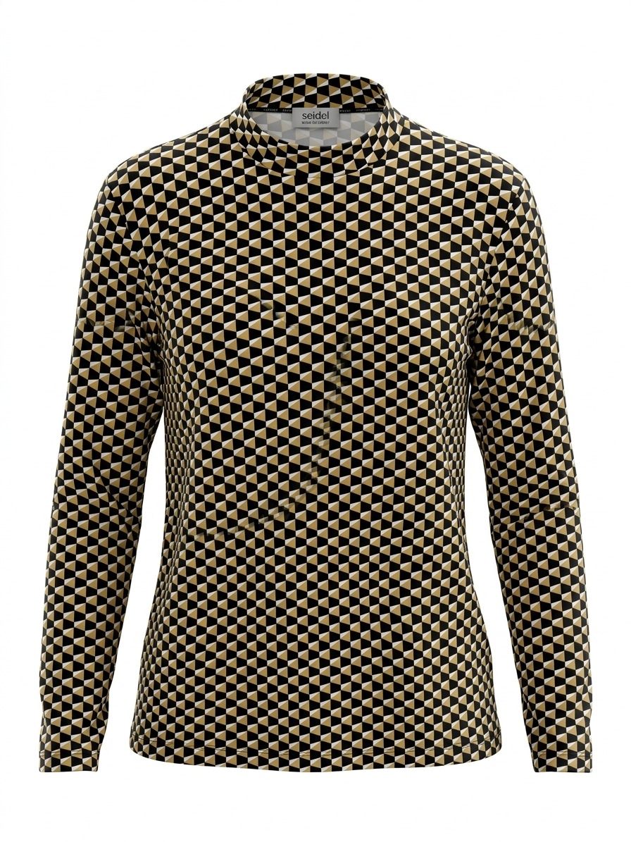 Seidel Moden Langarmshirt Langarmshirt mit Minimalprint - MADE IN GERMANY