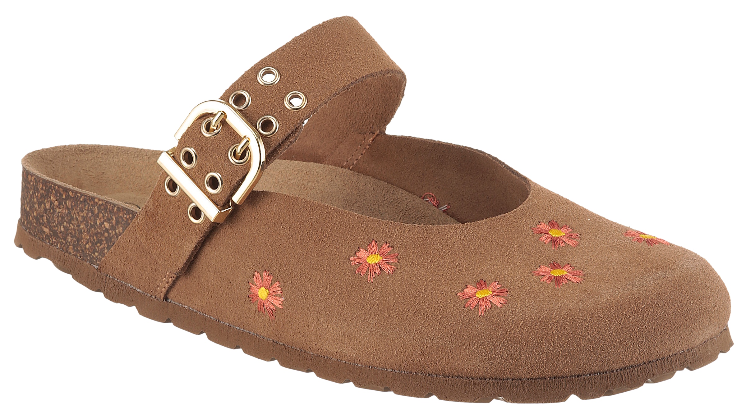 Aniston SHOES Sabot  Chaussure d'été, sabot avec broderie florale - NOUVELLE COLLECTION