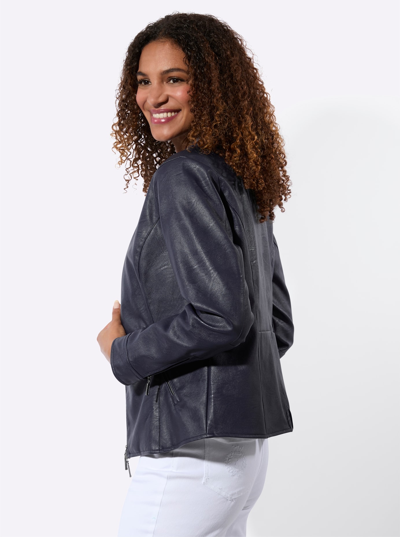 Inspirationen Veste en imitation cuir ohne Kapuze