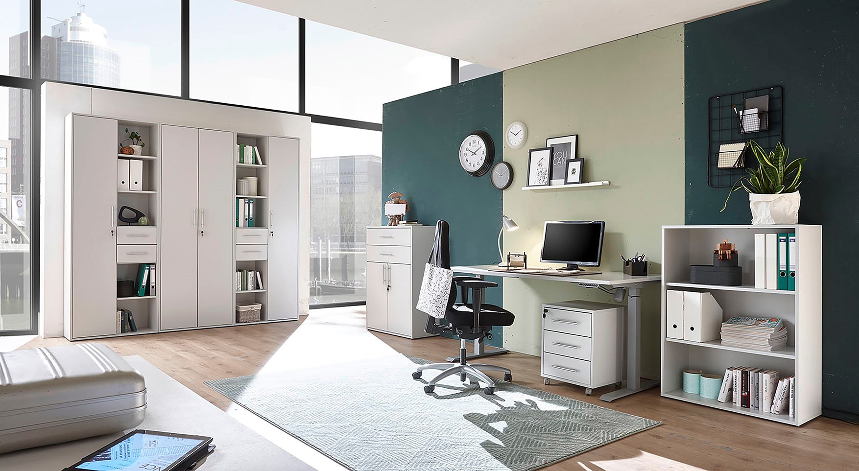 BEGA OFFICE Aktenschrank »Pronto«, Büroschrank Grau abschliessbar, Mehrzweckschrank