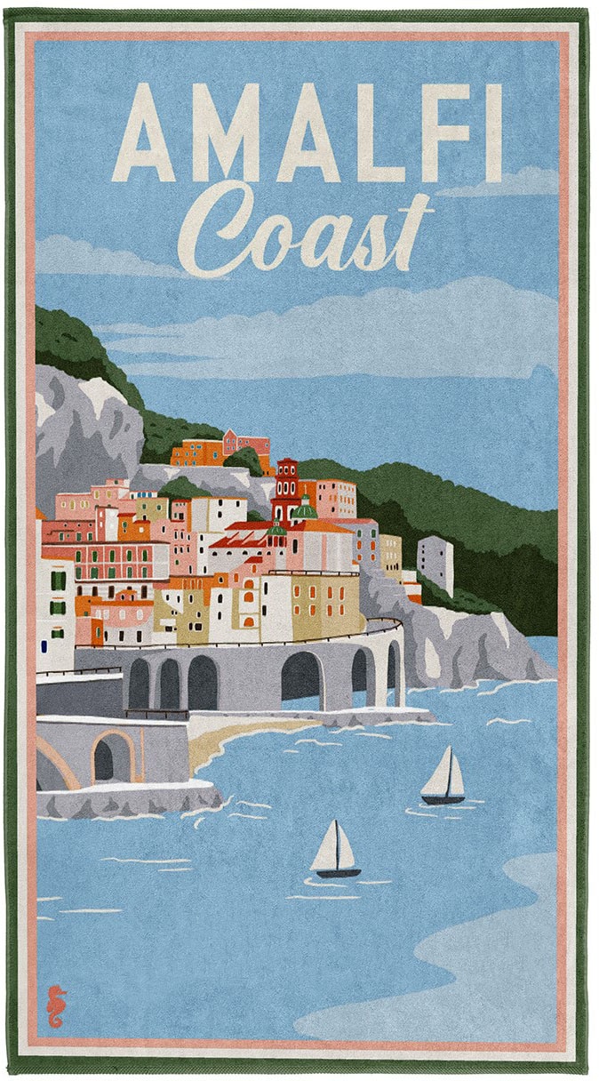 Strandtuch »Amalfi«, (1 St., Strandtuch 90 x 170 cm), mit Amalfi Küste