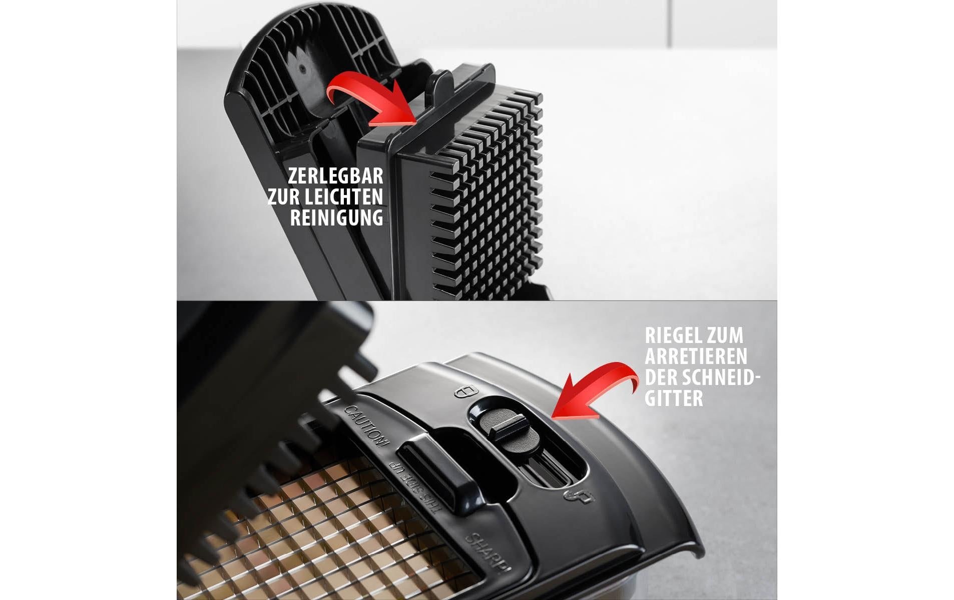 GEFU Zerkleinerer »(Würfel- und Stifteschneider) TREPPO« Kunststoff, Edelstahl, 1000 ml