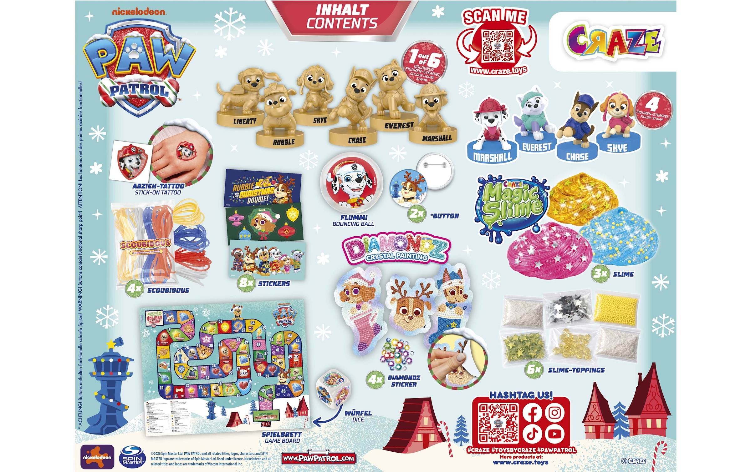 CRAZE Jouet calendrier de l'Avent »Adventskalender Paw Patrol mit 24 Überraschungen«