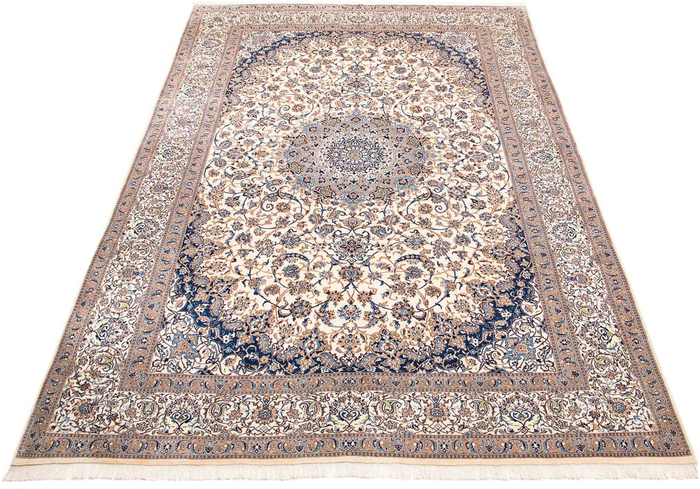 Image of morgenland Orientteppich »Perser - Nain - Premium - 395 x 295 cm - beige«, rechteckig, 6 mm Höhe, Wohnzimmer, Handgeknüpft, Einzelstück mit Zertifikat bei Ackermann Versand Schweiz