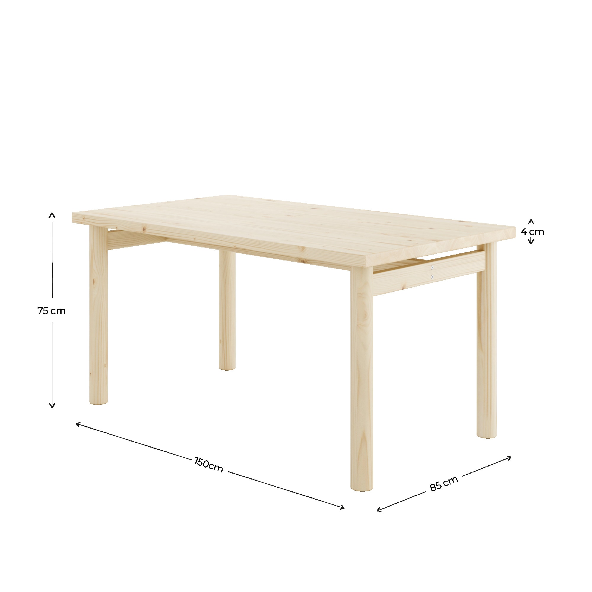 Karup Design Esstisch »PACE DINING TABLE«, aus FSC-zertifiziertem Kiefernholz, Grösse 150 x 75 cm.