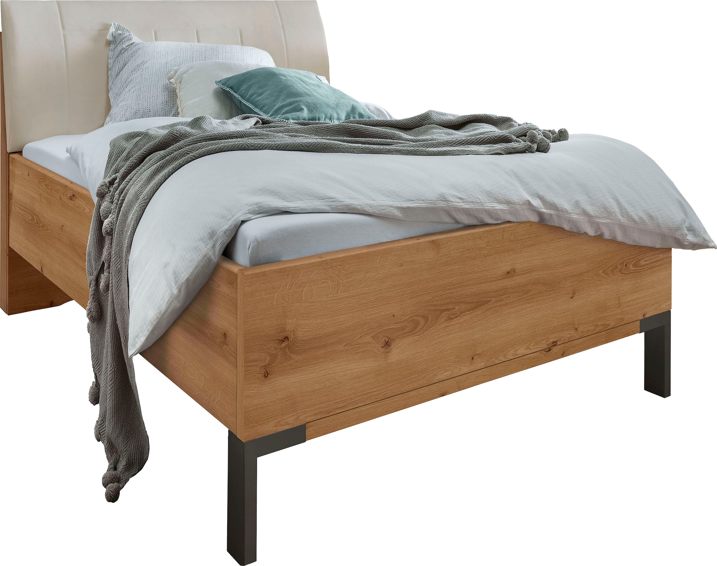 Image of WIEMANN Futonbett "Monaco, Bettgestell, Bettrahmen, komfortables Polsterkopfteil" 4-fache Liegehöhenverstellung, MADE IN GERMANY, Polsterkopfteil aus Kunstleder, verschiedene Grössen, in Komforthöhe