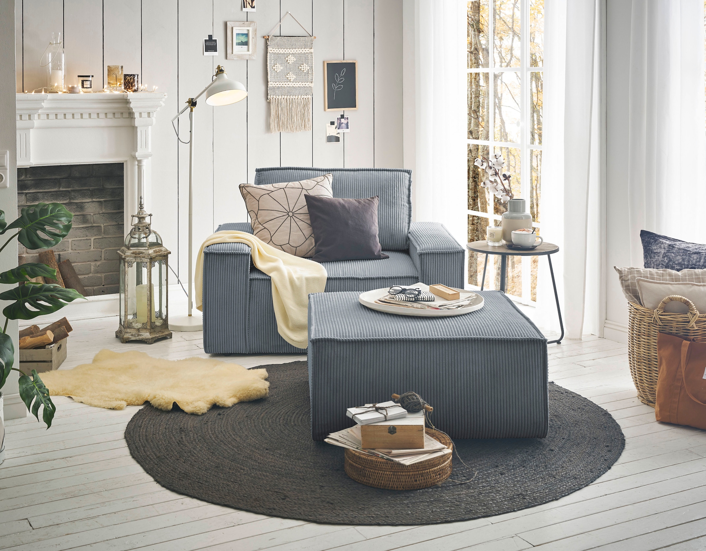 GOODproduct Fauteuil »SHERWOOD« Loveseat und Hocker im Set, passend zur Polster-Serie SHERWOOD