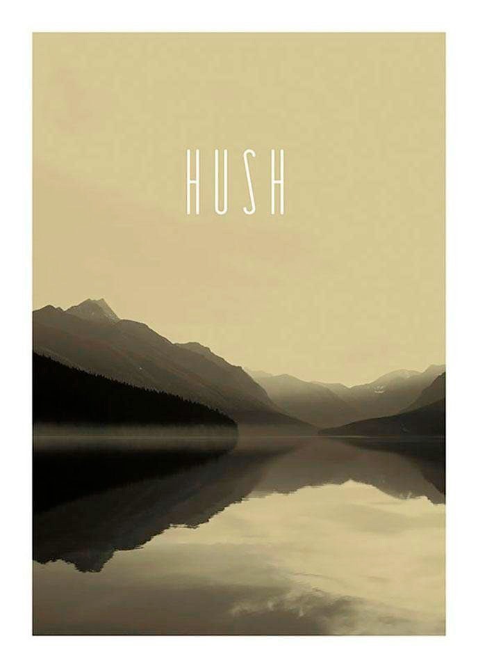 Image of Komar Bild "Word Lake Hush Sand" Natur 1 Stk. tlg. Wandbild zur Dekoration - ohne Rahmen