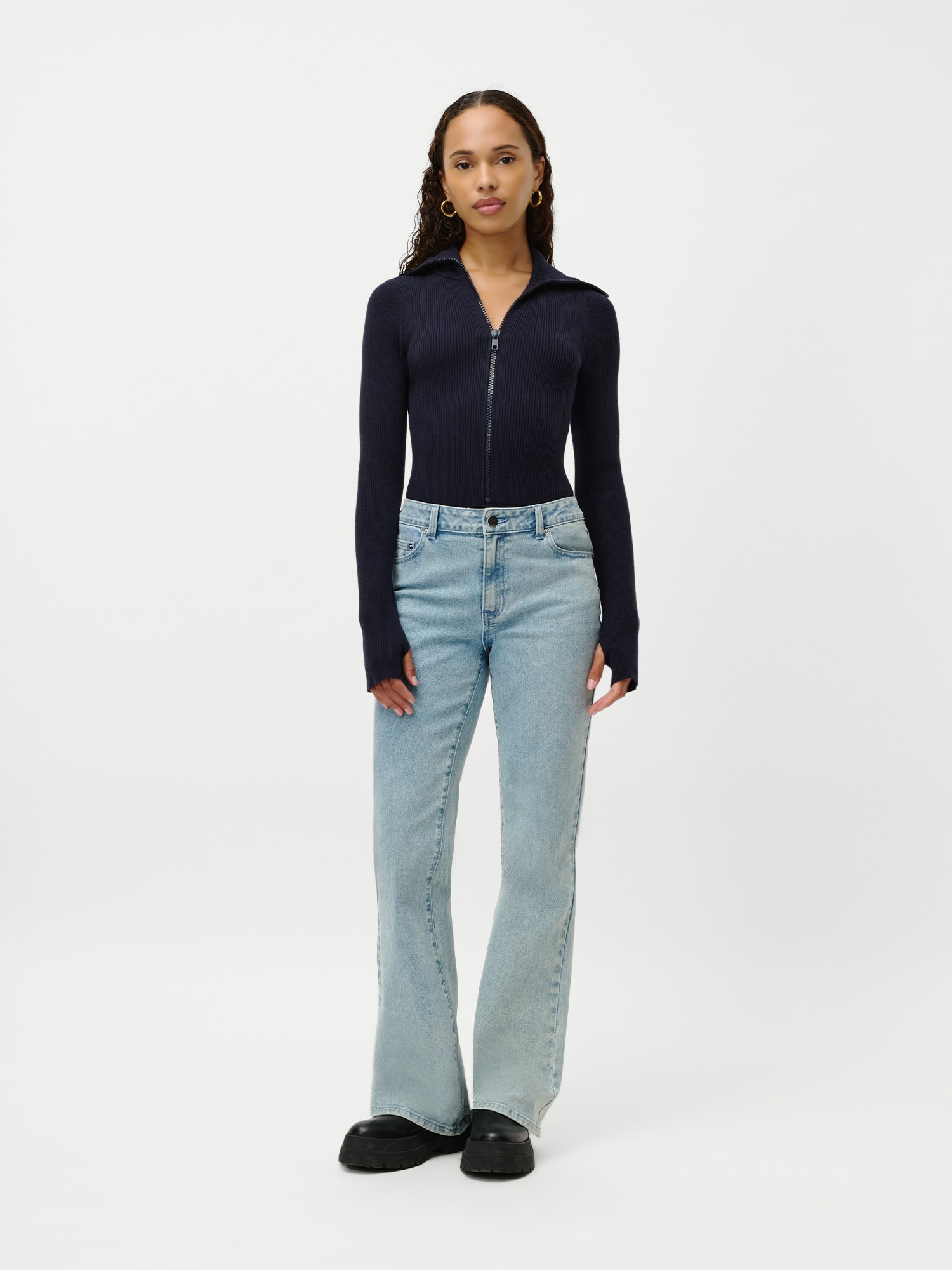 LeGer Langarmbody »Heidi, LeGer by Lena Gercke« mit Reissverschluss, körpernah, mit Kragen