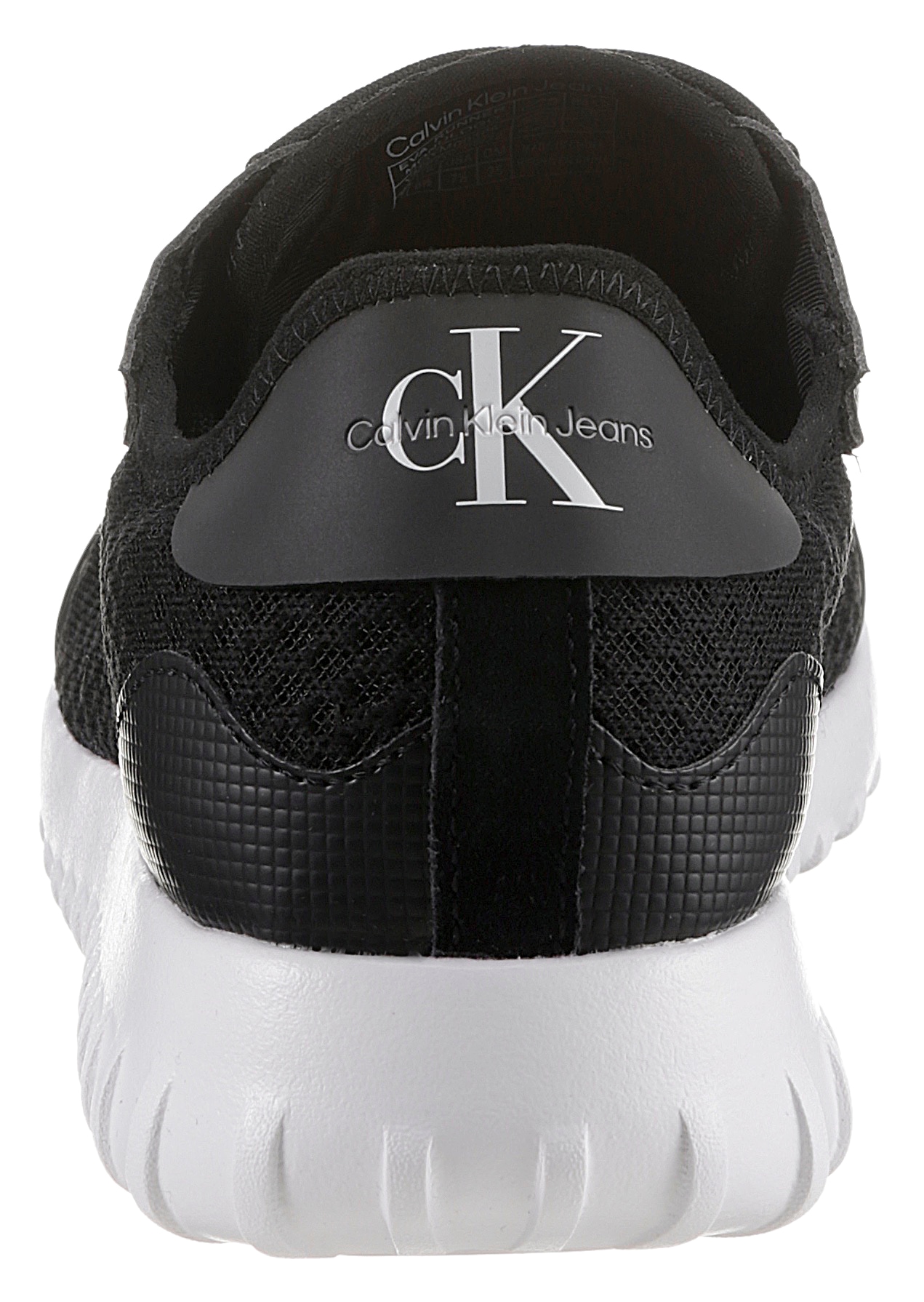 Calvin Klein Jeans Sneaker »EVA RUNNER MONOLOGO«, mit weisser Laufsohle, Freizeitschuh, Halbschuh, Schnürschuh