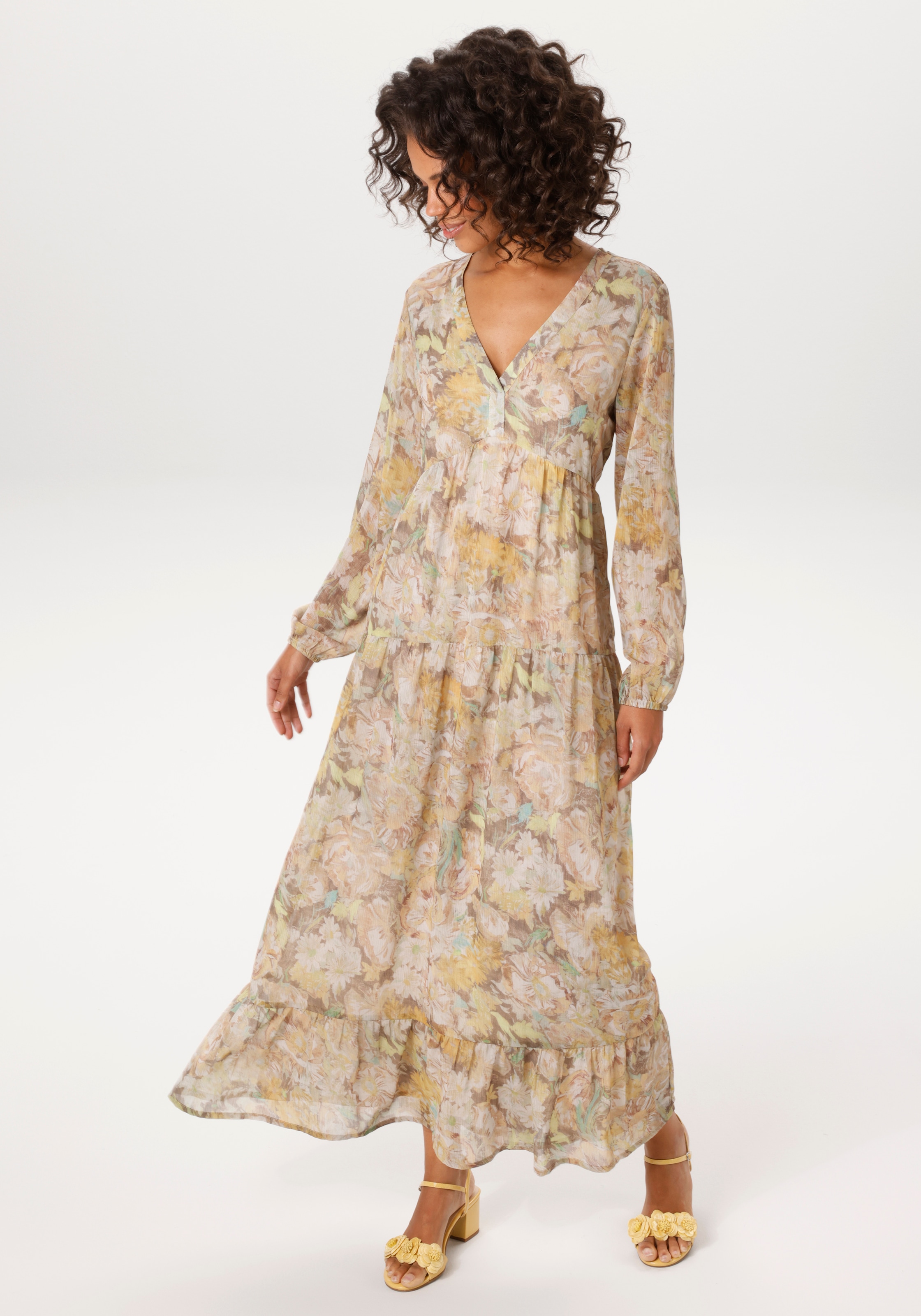 Aniston CASUAL Maxi robe mit pastellfarbenen Blumendruck - NEUE KOLLEKTION