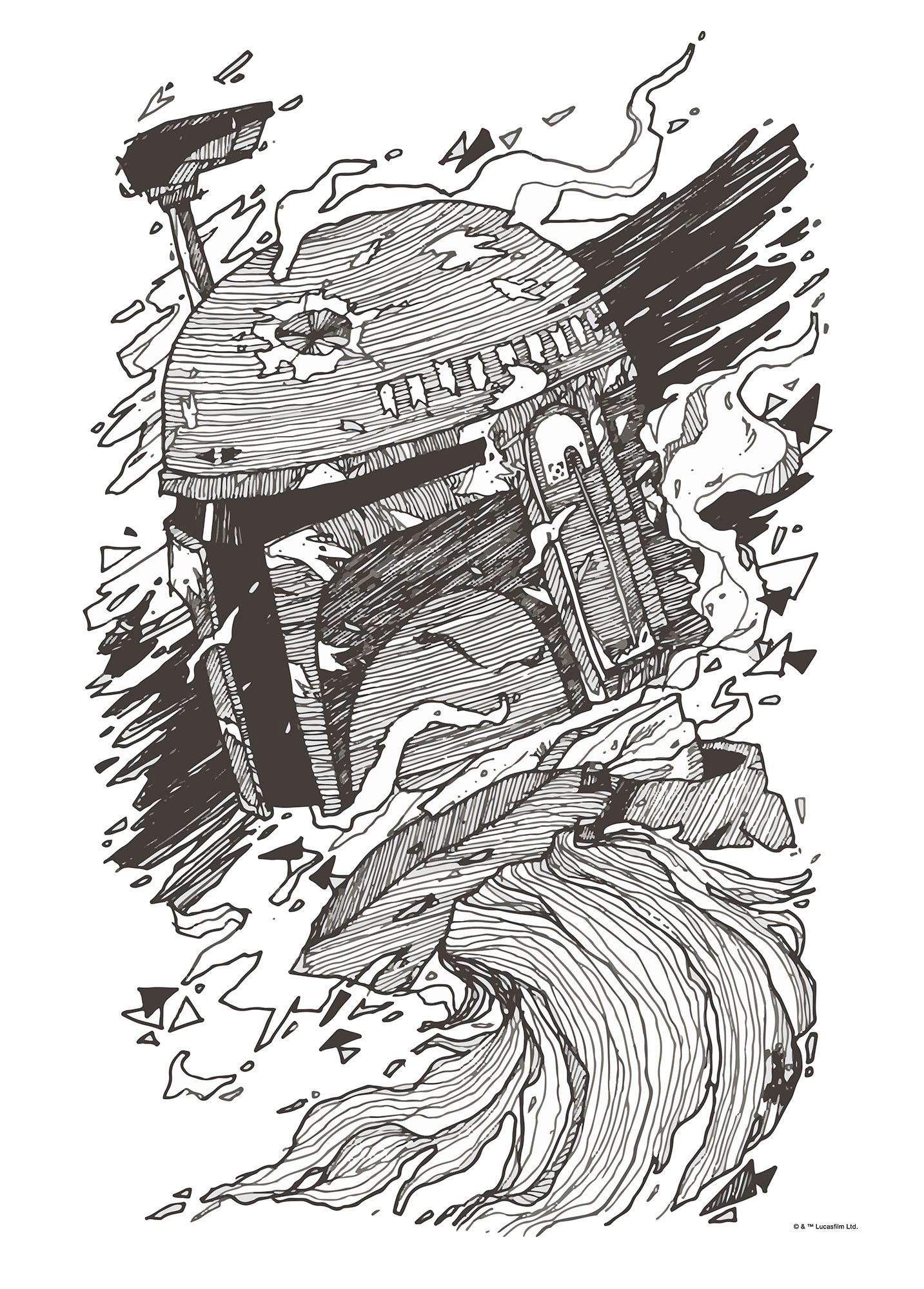 Image of Komar Wandbild »Star Wars Boba Fett Drawing« bei Ackermann Versand Schweiz
