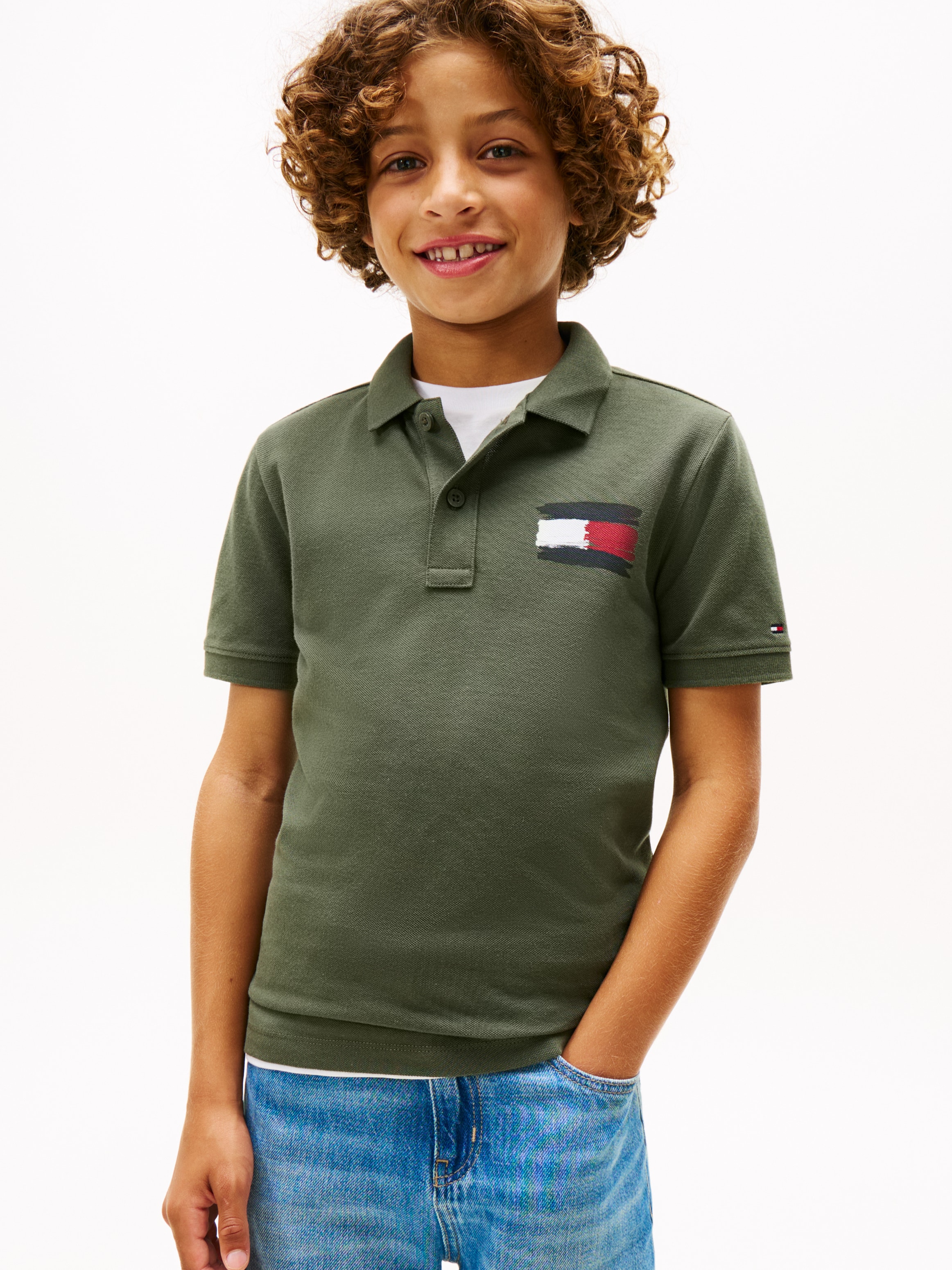Image of Tommy Hilfiger Poloshirt "TOMMY FLAG POLO SS" Kinder bis 16 Jahre
