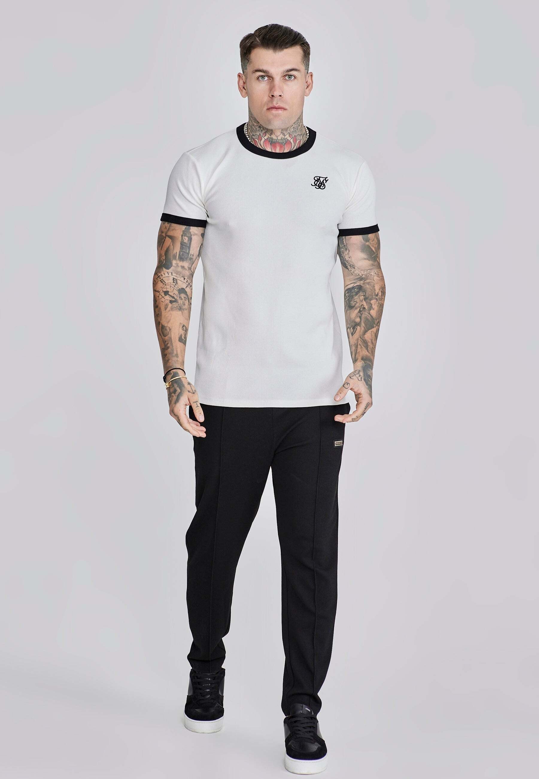 Siksilk T-Shirt »Siksilk T-Shirt Ribbed Ringer T-Shirt«