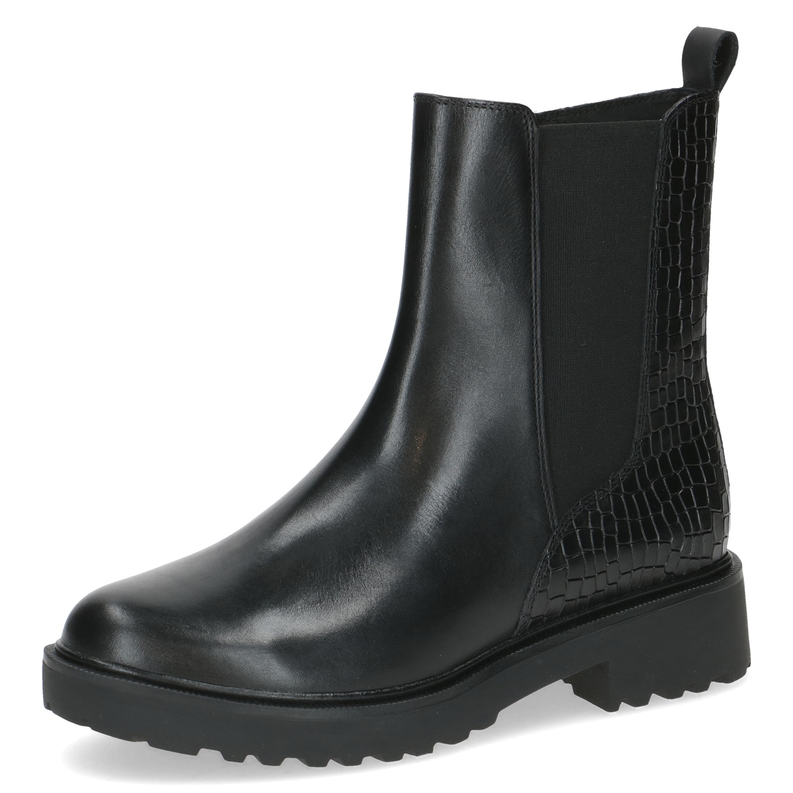 Image of Caprice Chelseaboots, Blockabsatz, Stiefelette mit Reptilienprägung