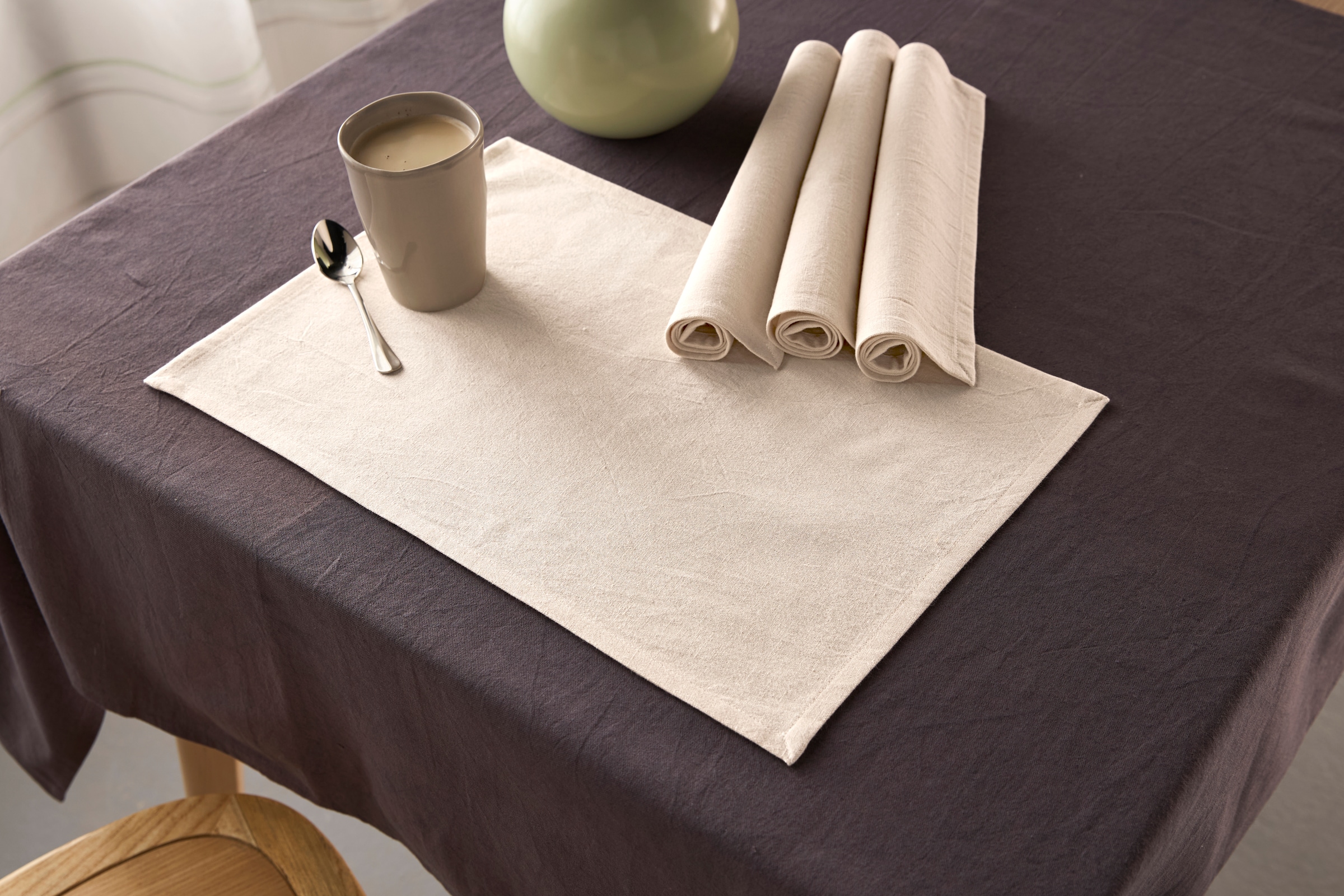 LeGer Home by Lena Gercke Set de table »Liaa« Baumwollqualität mit Leinenanteil, schöne Haptik, Deko, Masse 30x40 cm